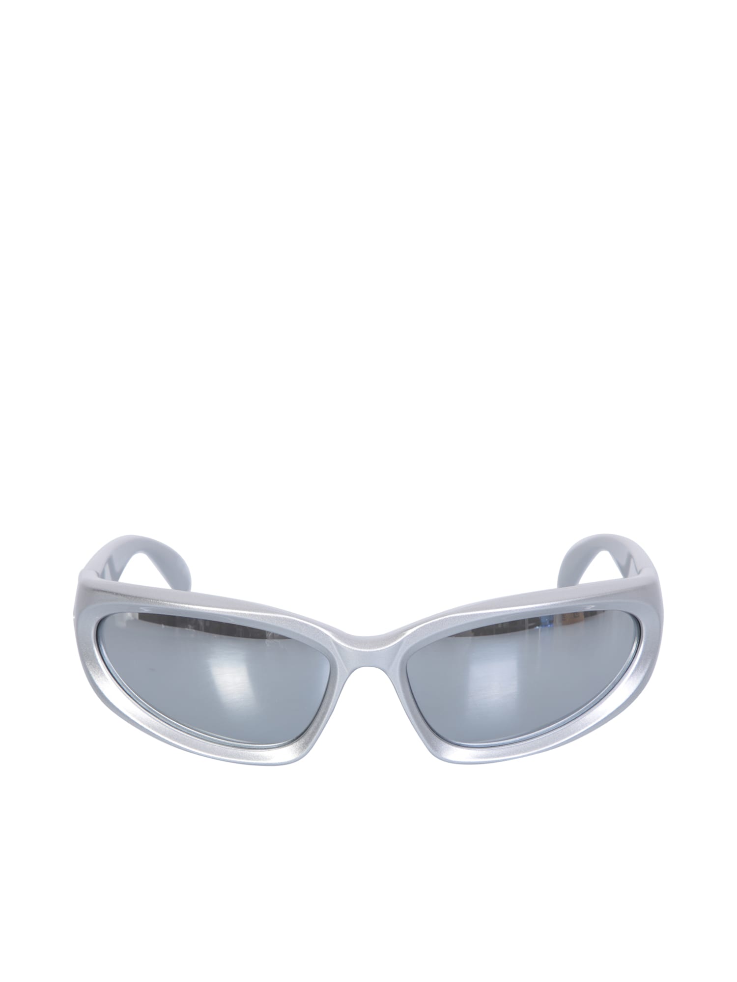 Balenciaga Black Swift Oval Sunglasses In Metallic