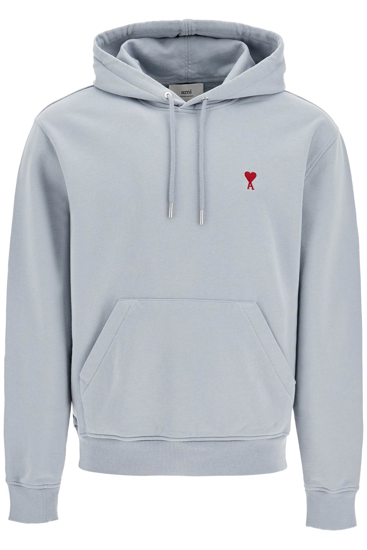 Shop Ami Alexandre Mattiussi Ami De Coeur Hooded In Grey