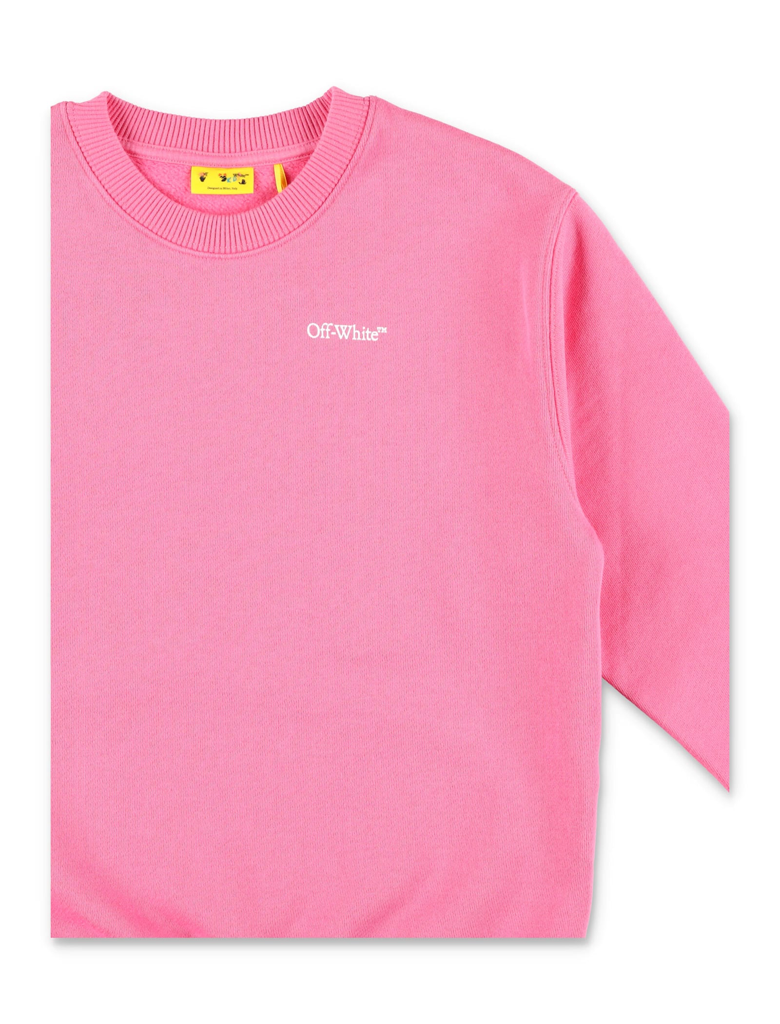 Off-white Kids Arrow Logo Pink Crewneck Sweatshirt In Pink