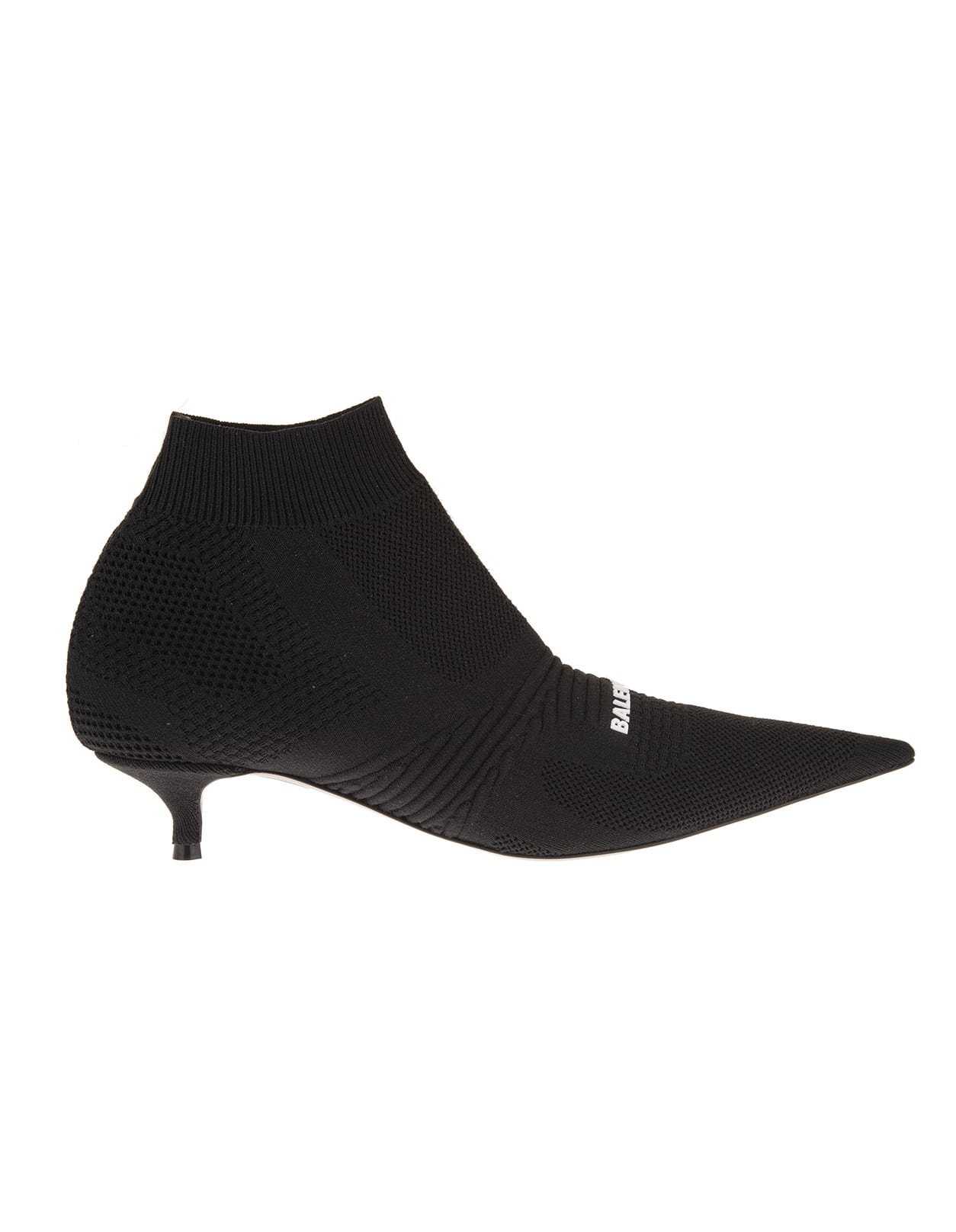 Balenciaga Black Pointed Knit Ankle Boot