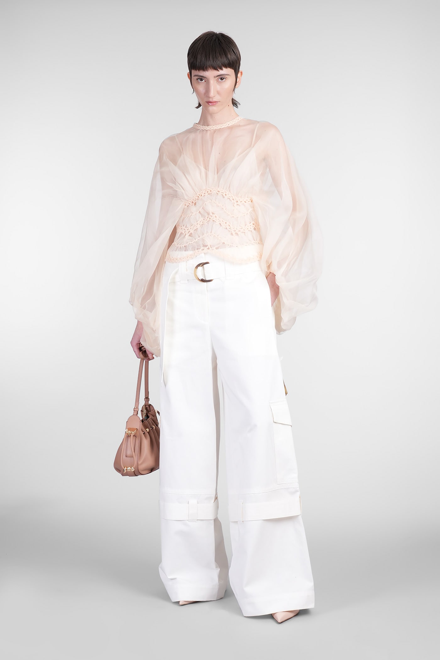 ZIMMERMANN PANTS IN WHITE COTTON