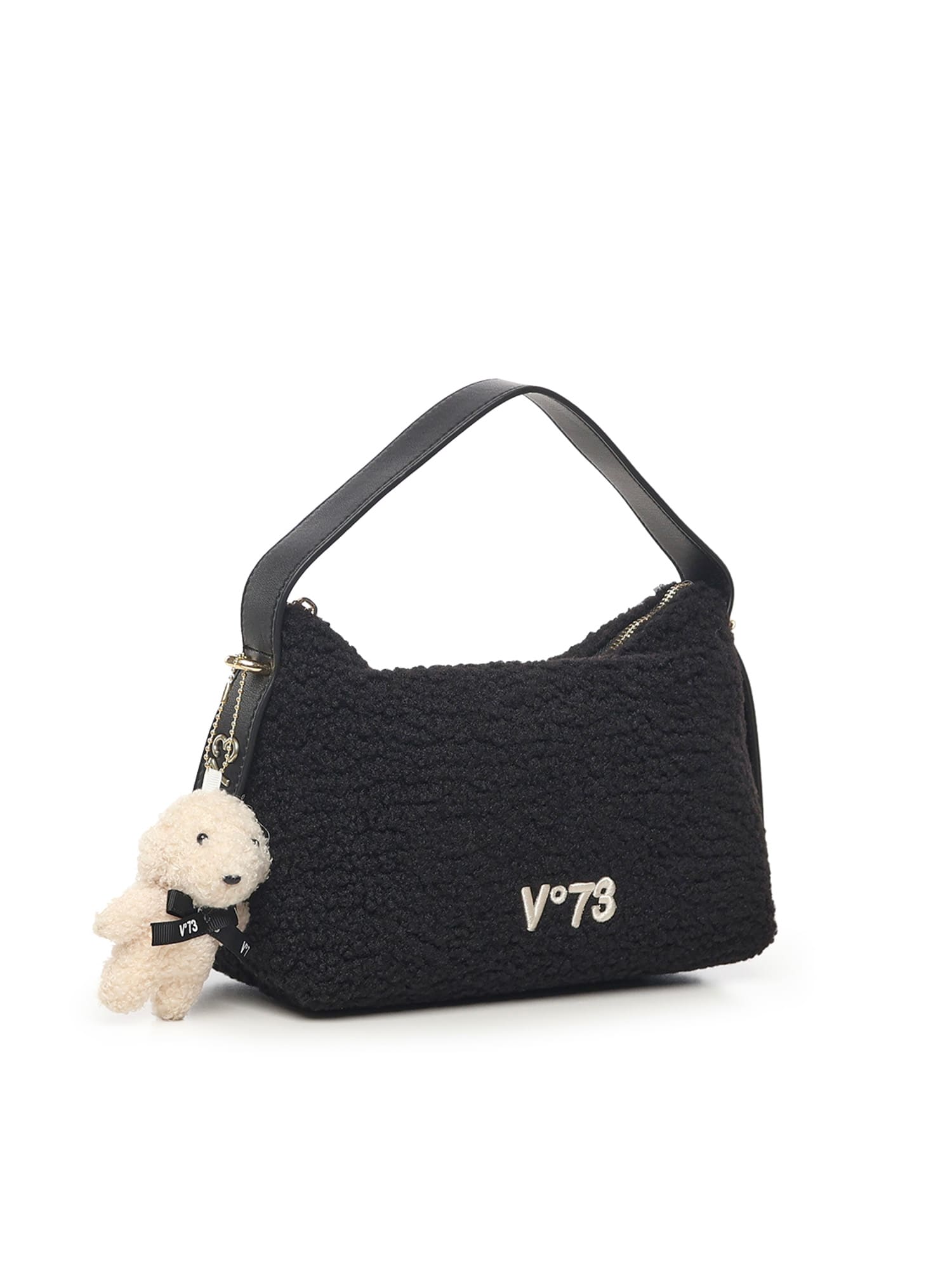 V73 Isabella Shoulder Bag With Charm In Black
