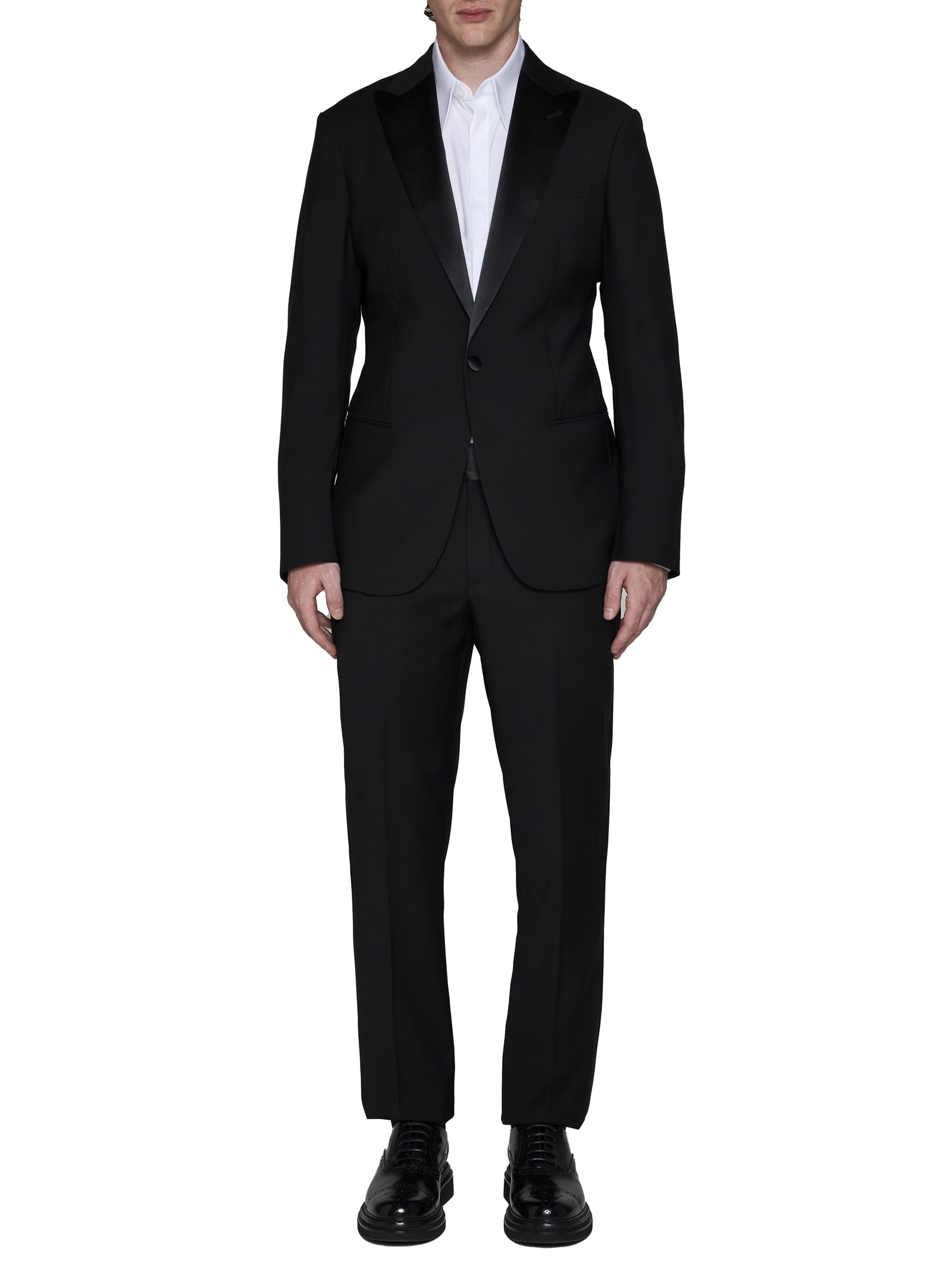 Shop Giorgio Armani Suit In Black