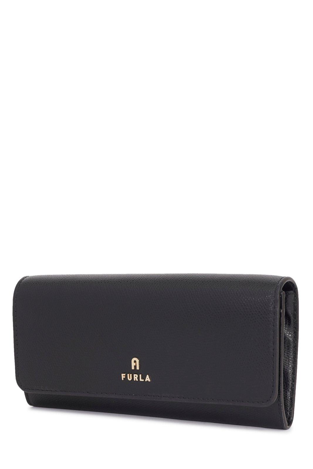 Shop Furla Logo-plaque Continental Wallet In Nero