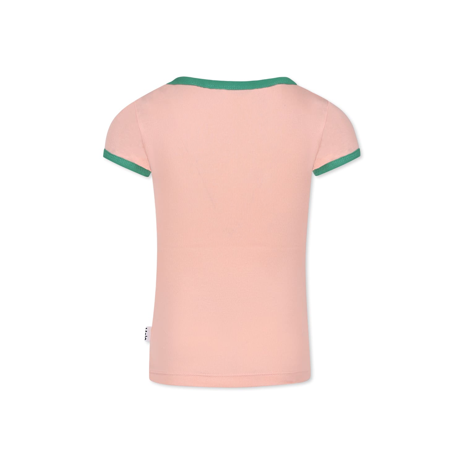Molo Pink T-shirt For Irl With Smileys In Pink