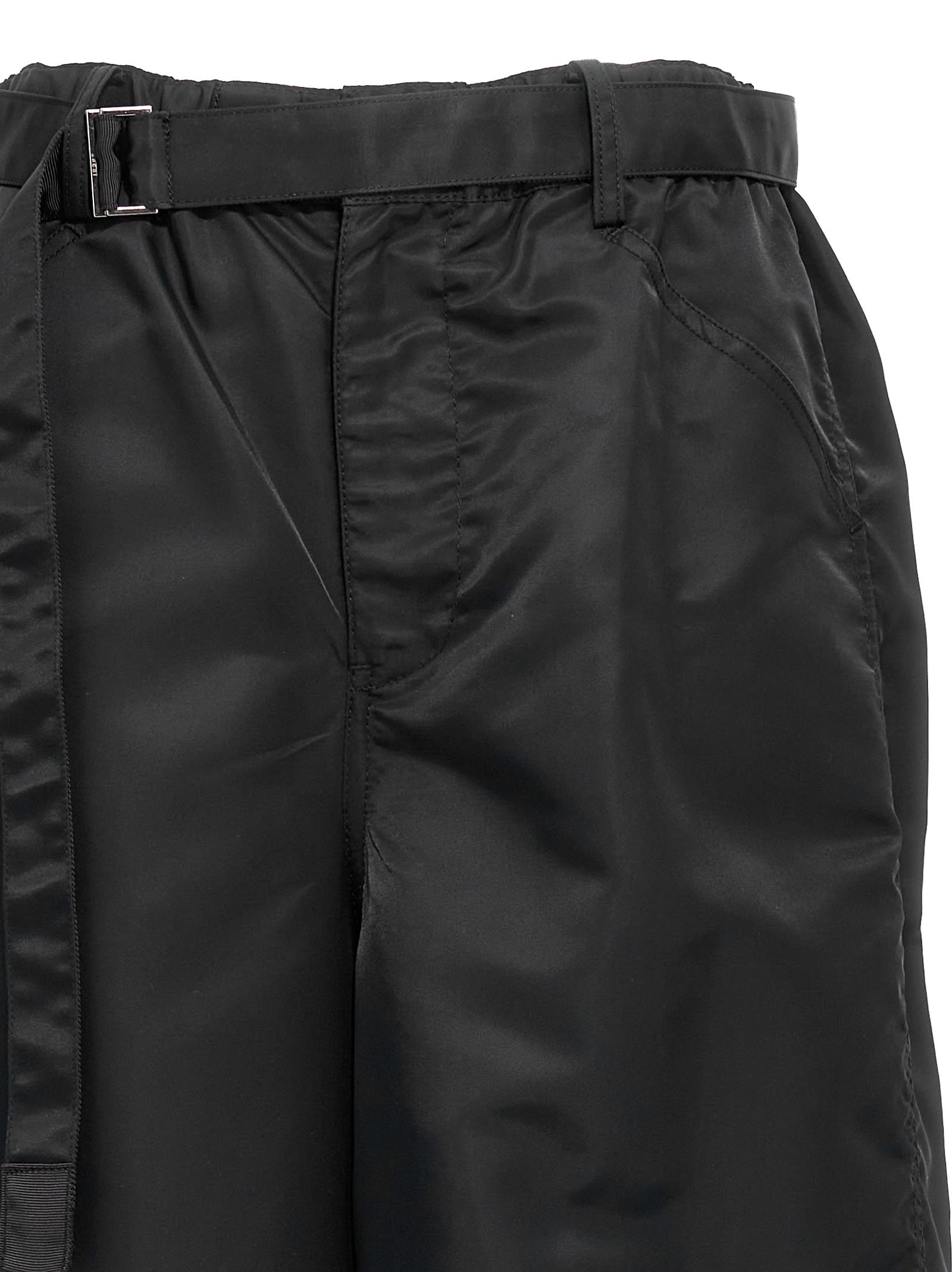 Shop Sacai Nylon Twill Pants In Black