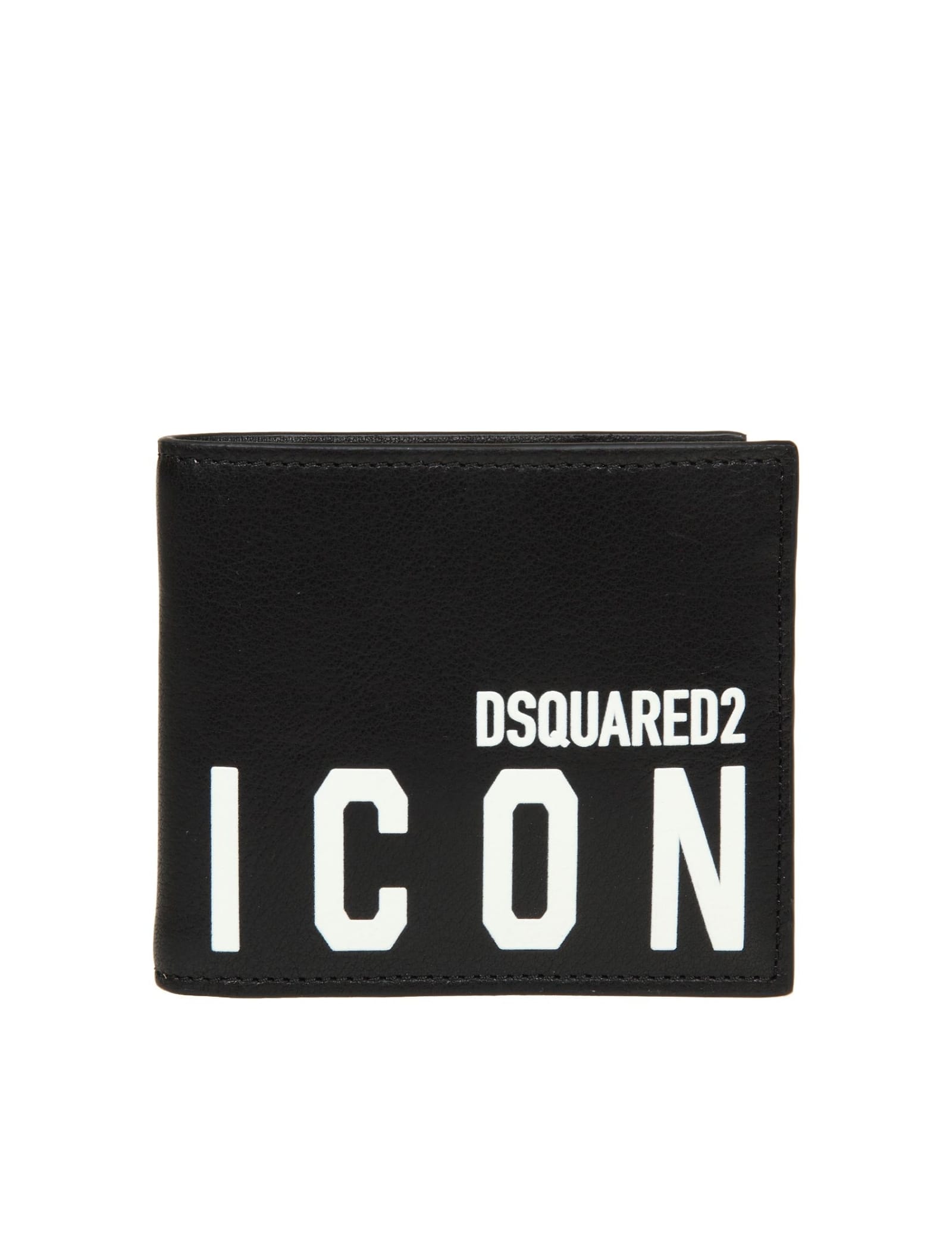 Dsquared2 Wallet In Black Calf Leather