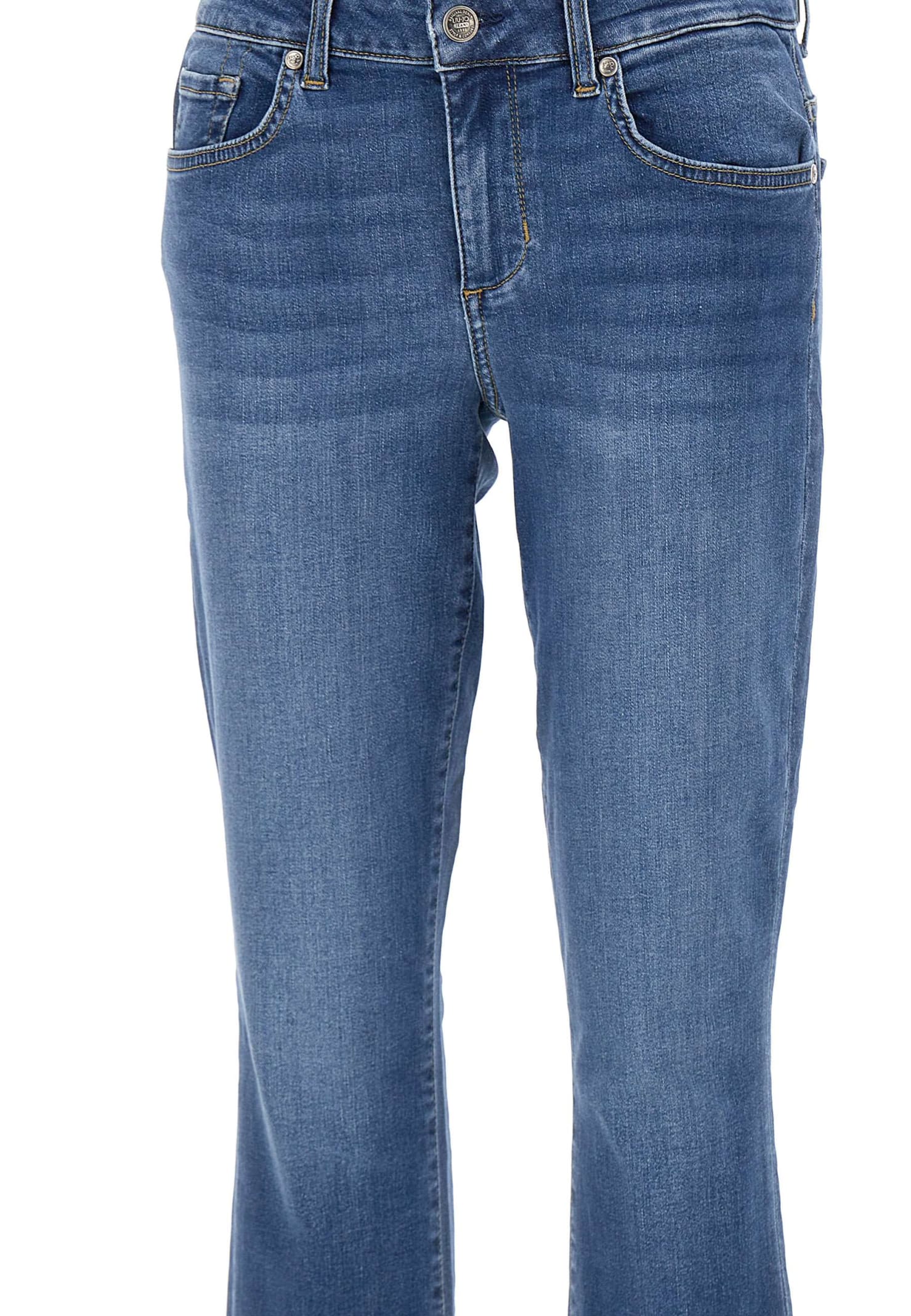 Shop Liu •jo Monroe Cotton Jeans In Blue