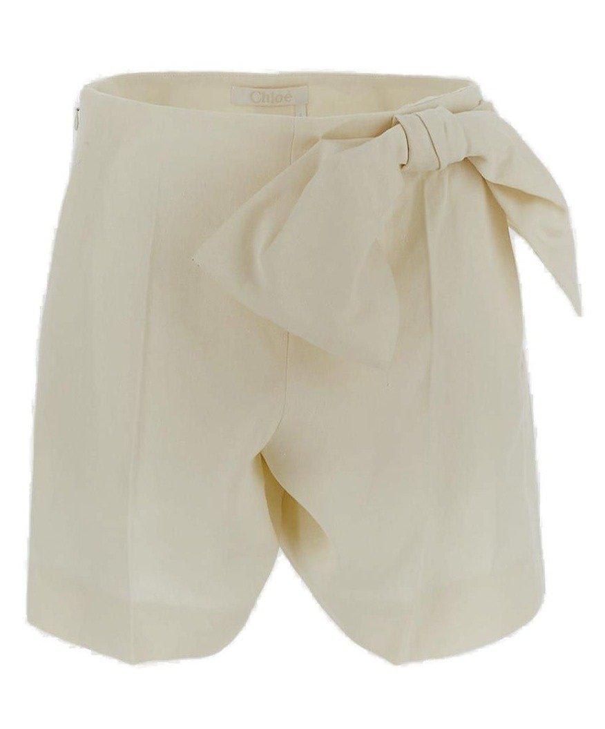 Chloé Linen Short Pants With Bow