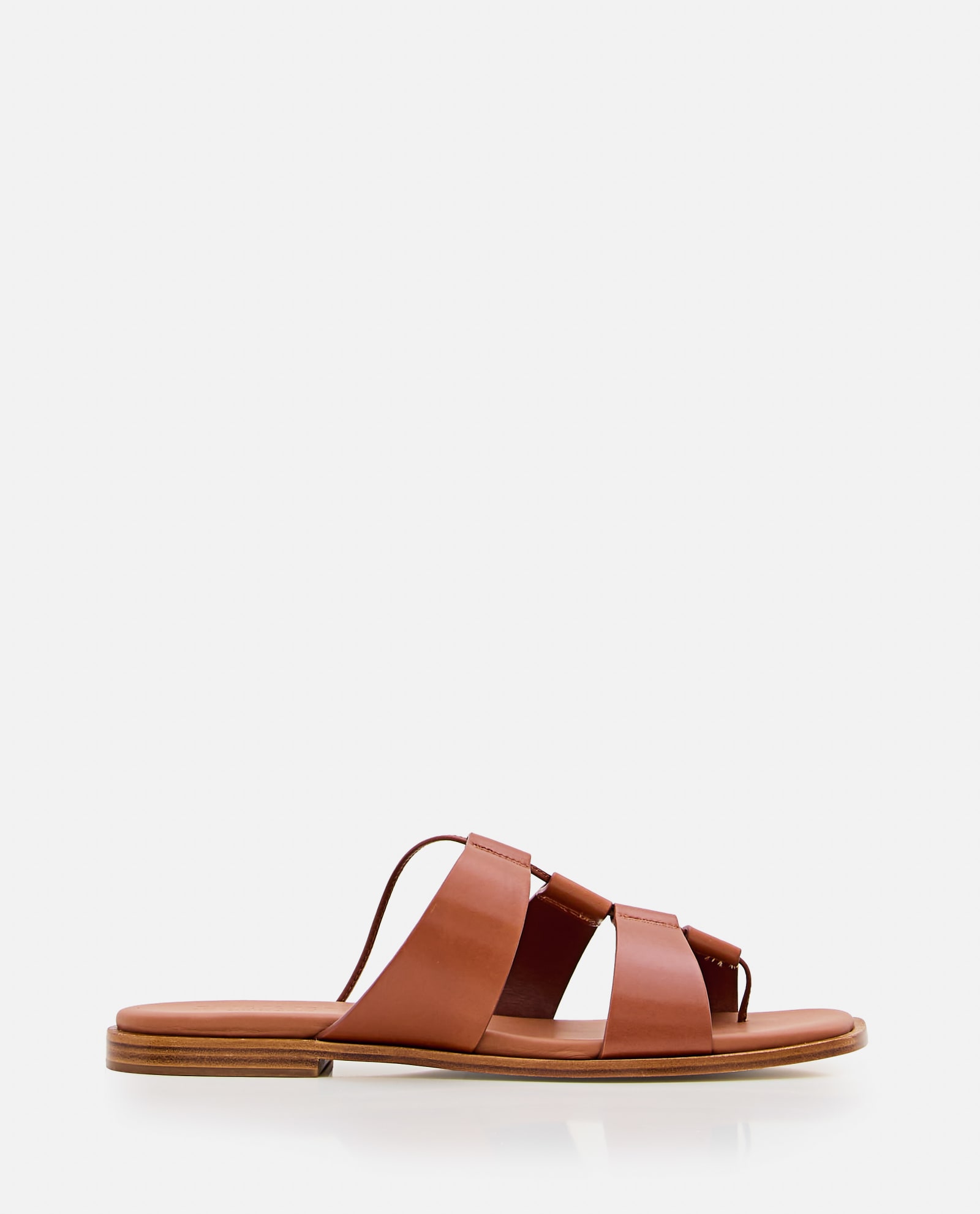 Shop Hereu Lina Leather Sandals In Brown