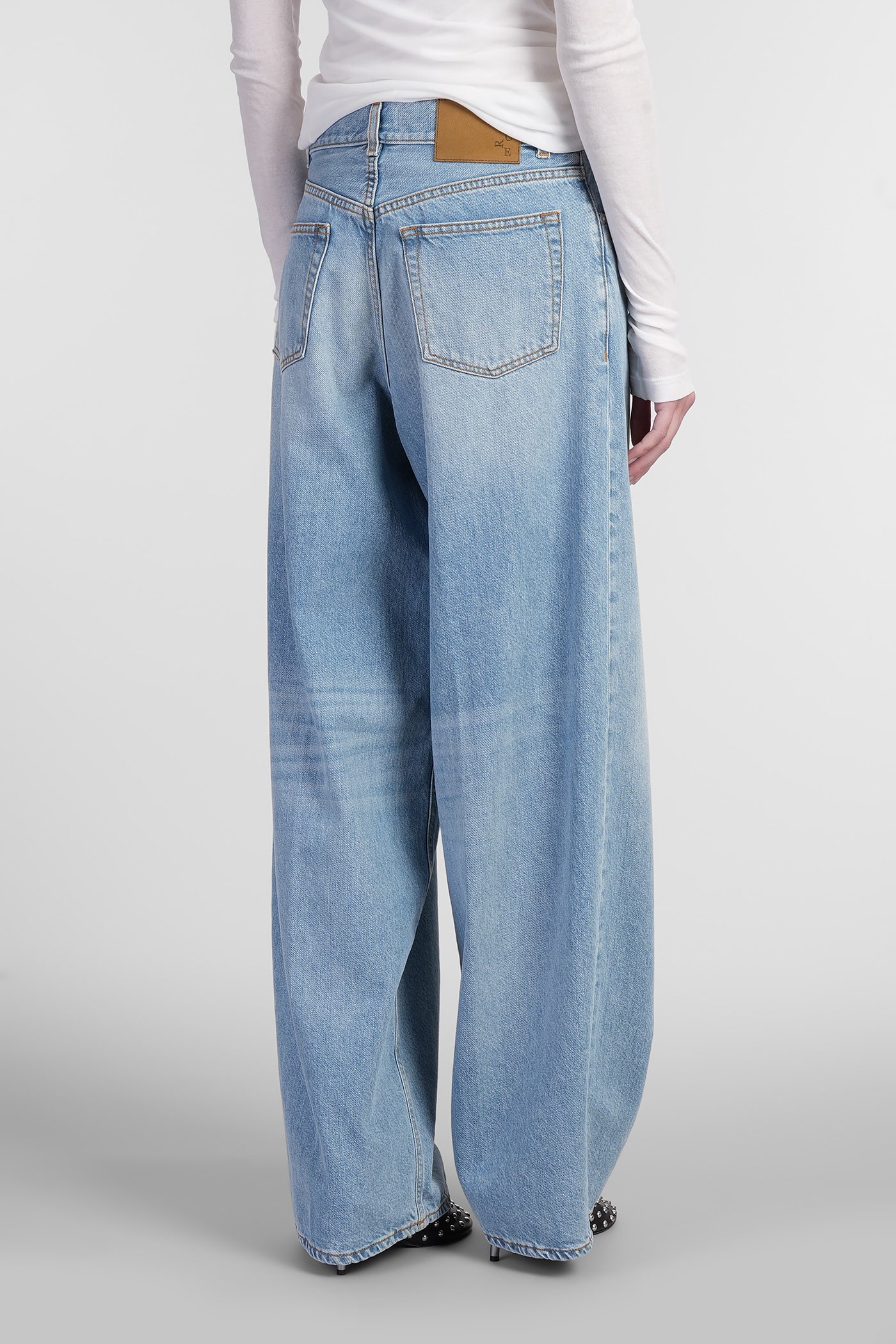 Haikure Womens Lagoon Wash Peace Lagoon Wide-leg Denim Jeans In Blue