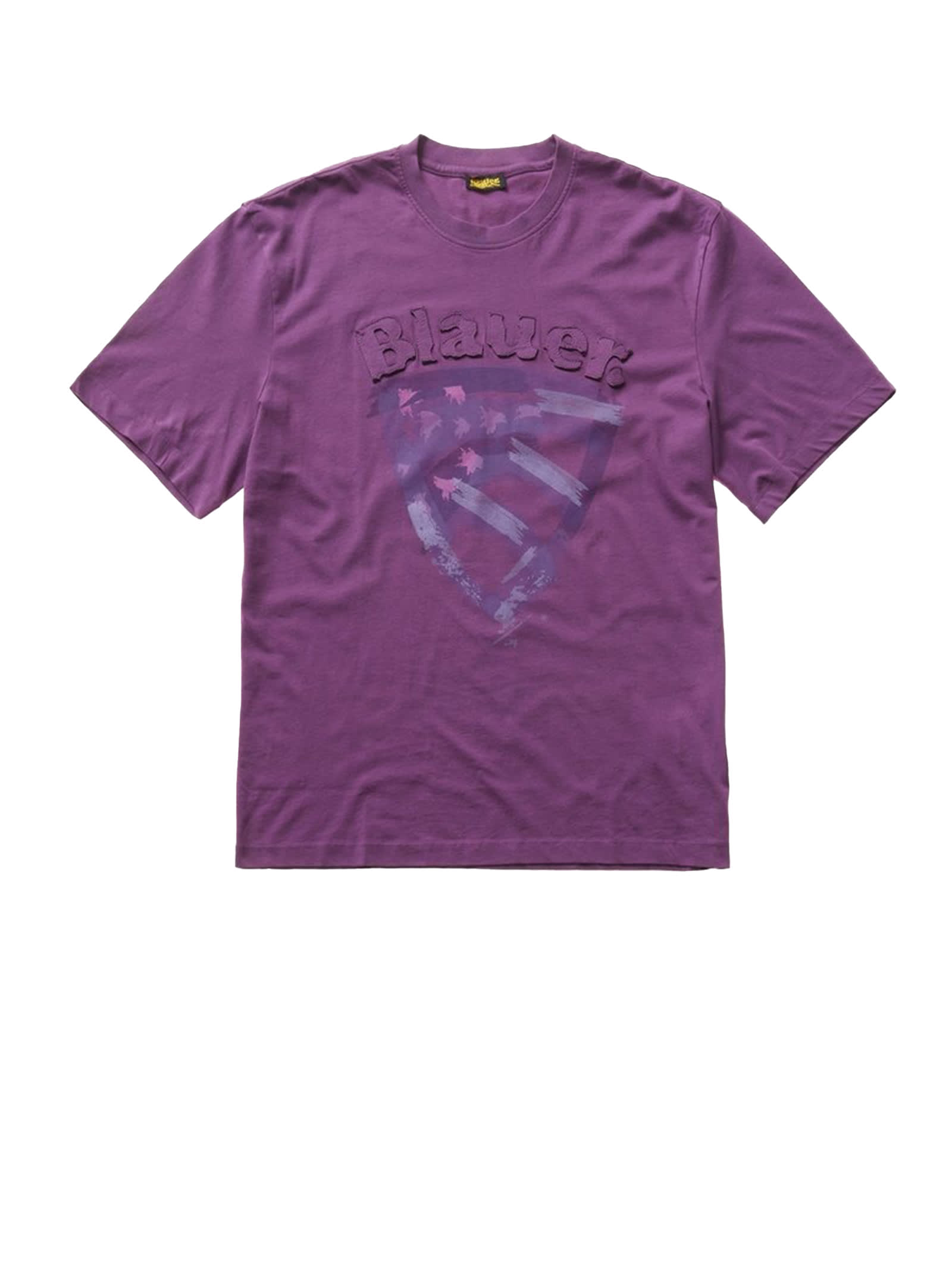 Shop Blauer Purple Cotton T-shirt In Porpora