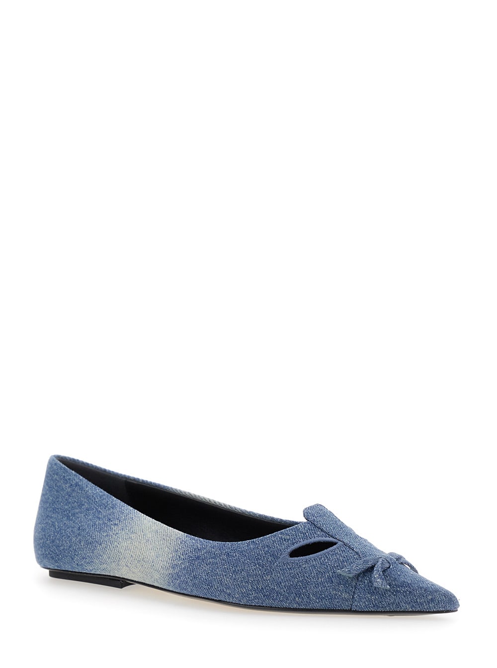 Marc Jacobs Kat Denim Pointed-toe Flats In Blu