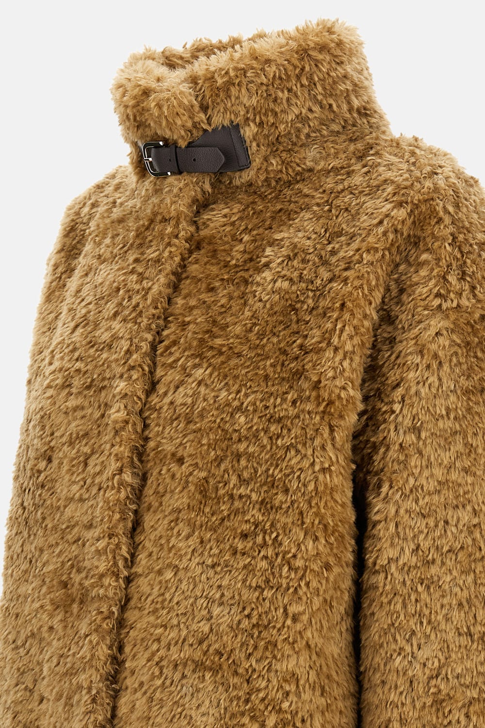 Herno Soft Faux Fur Coat In Sand