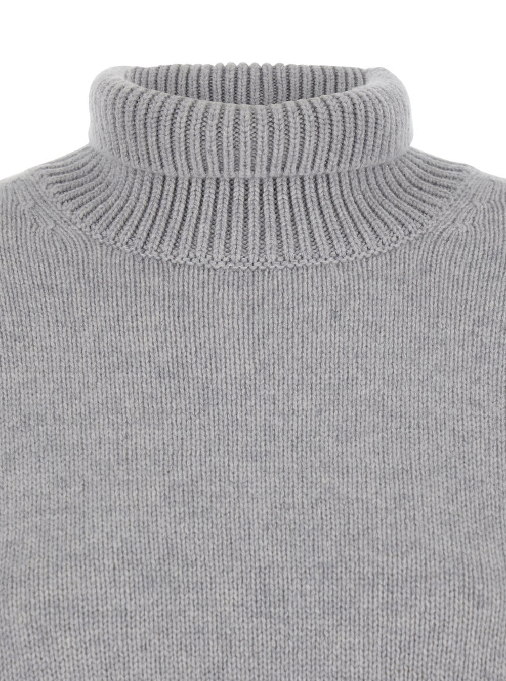 Lisa Yang Heidi Grey Turtleneck Knit Sweater In Cashmere Woman In Gray