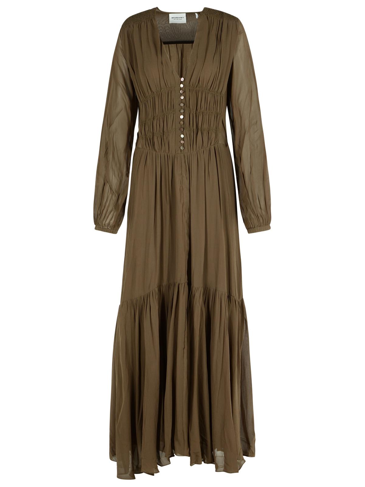 Isabel Marant Étoile Briane Khaki Viscose Dress In Green