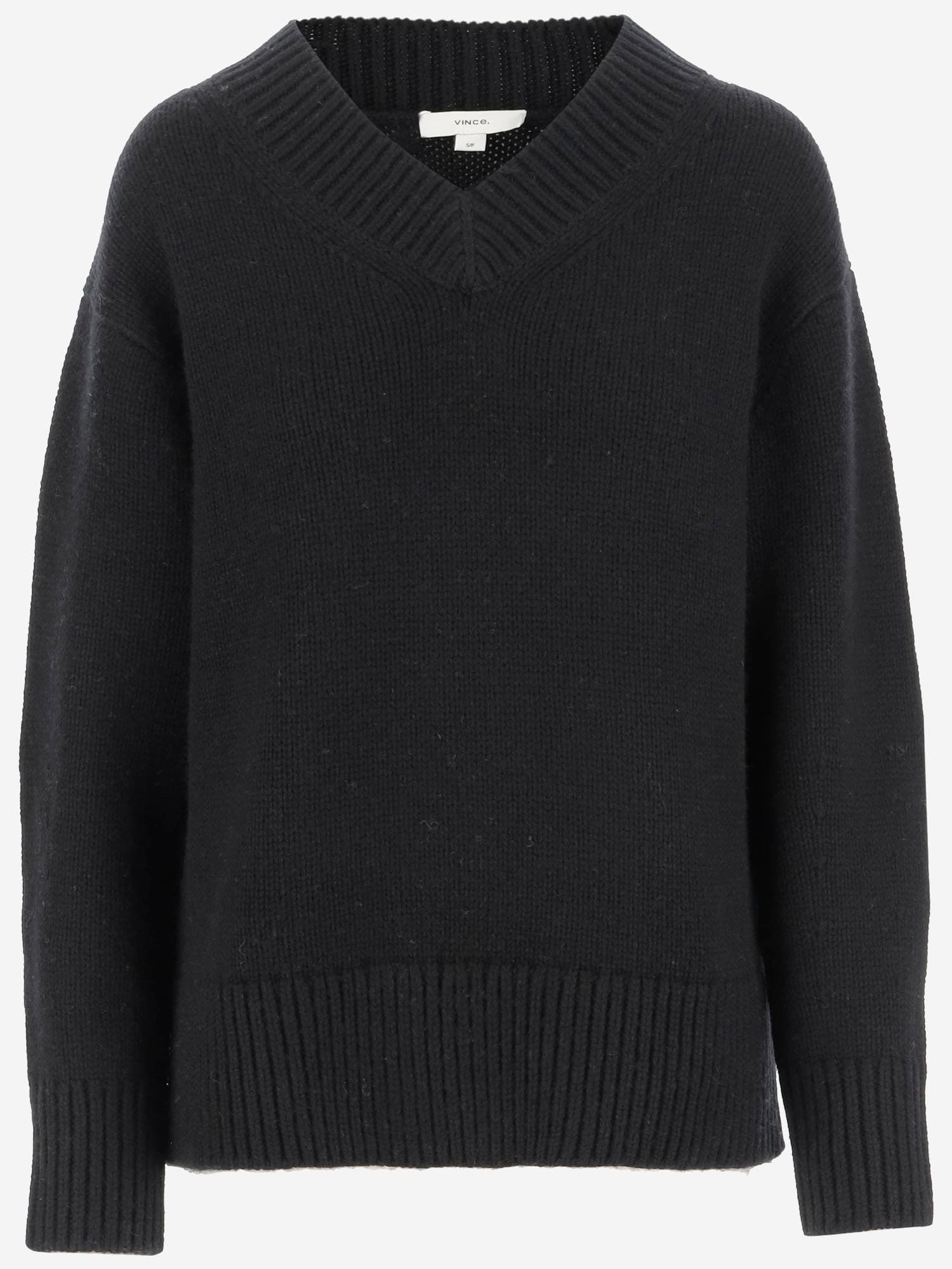 Shop Vince Wool Blend Sweater In Black