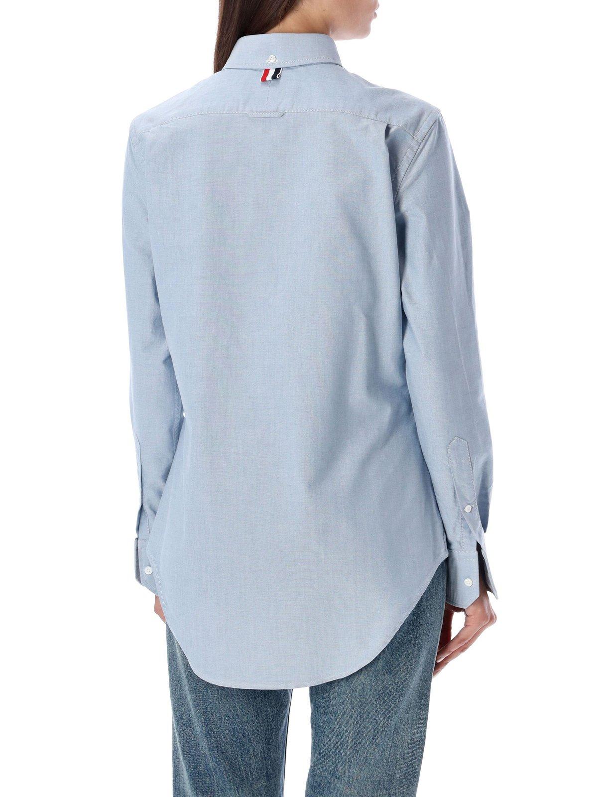Shop Thom Browne Oxford Button-up Shirt In Clear Blue