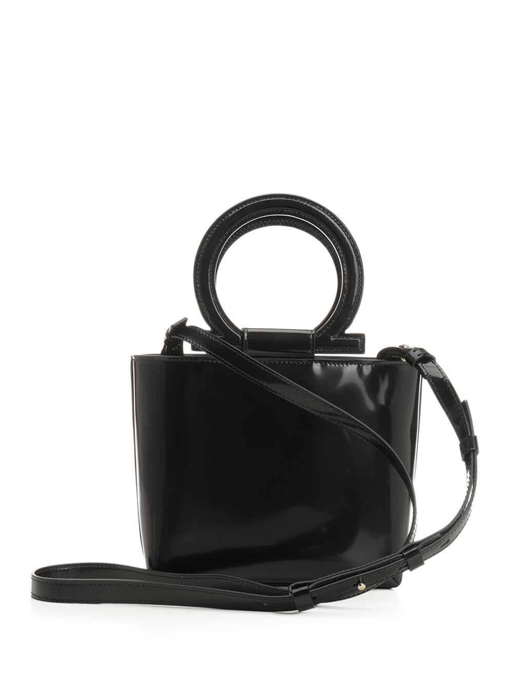 Ferragamo Mini Gancini Handbag In Black