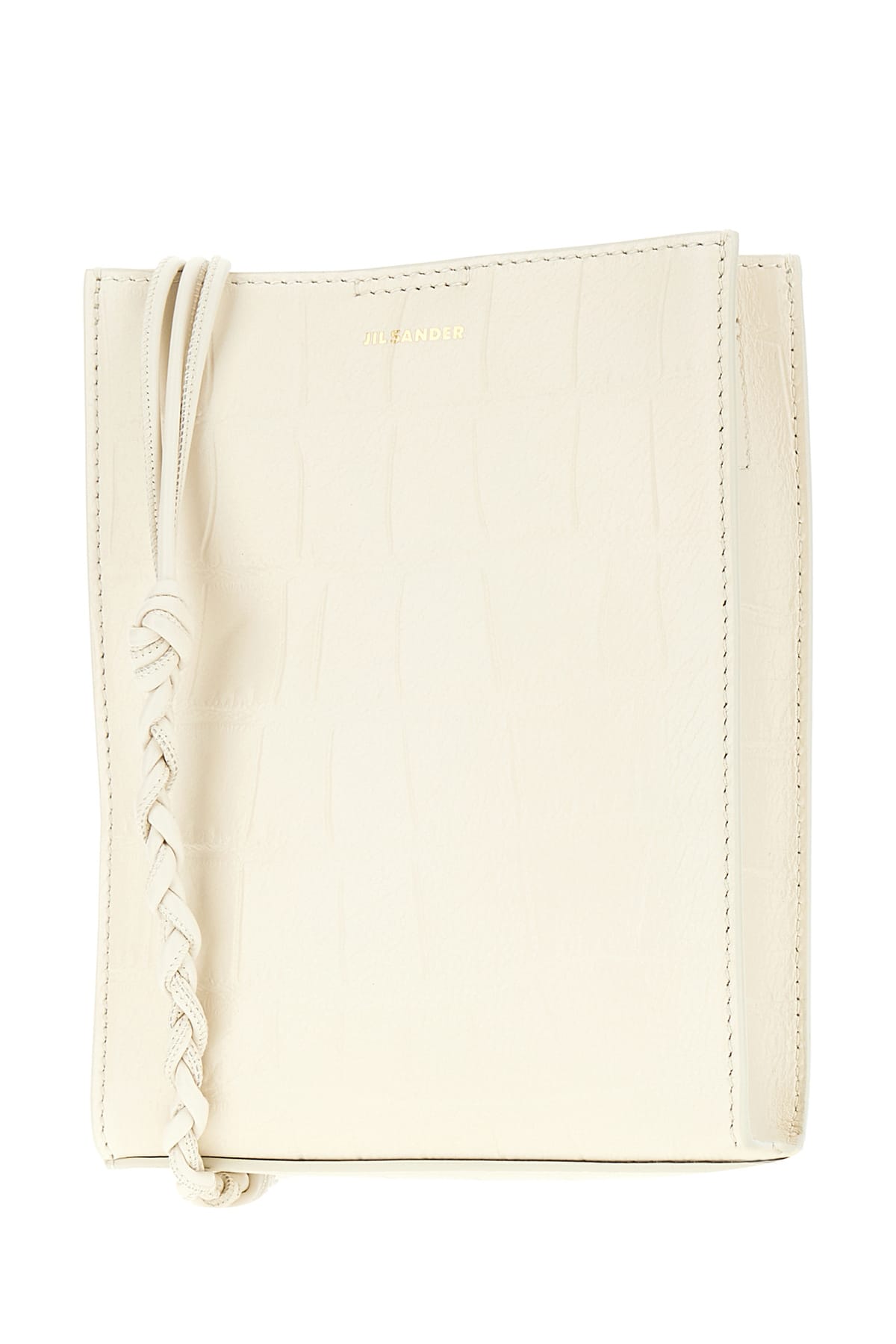 Shop Jil Sander Ivory Leather Small Tangle Crossbody Bag In 105