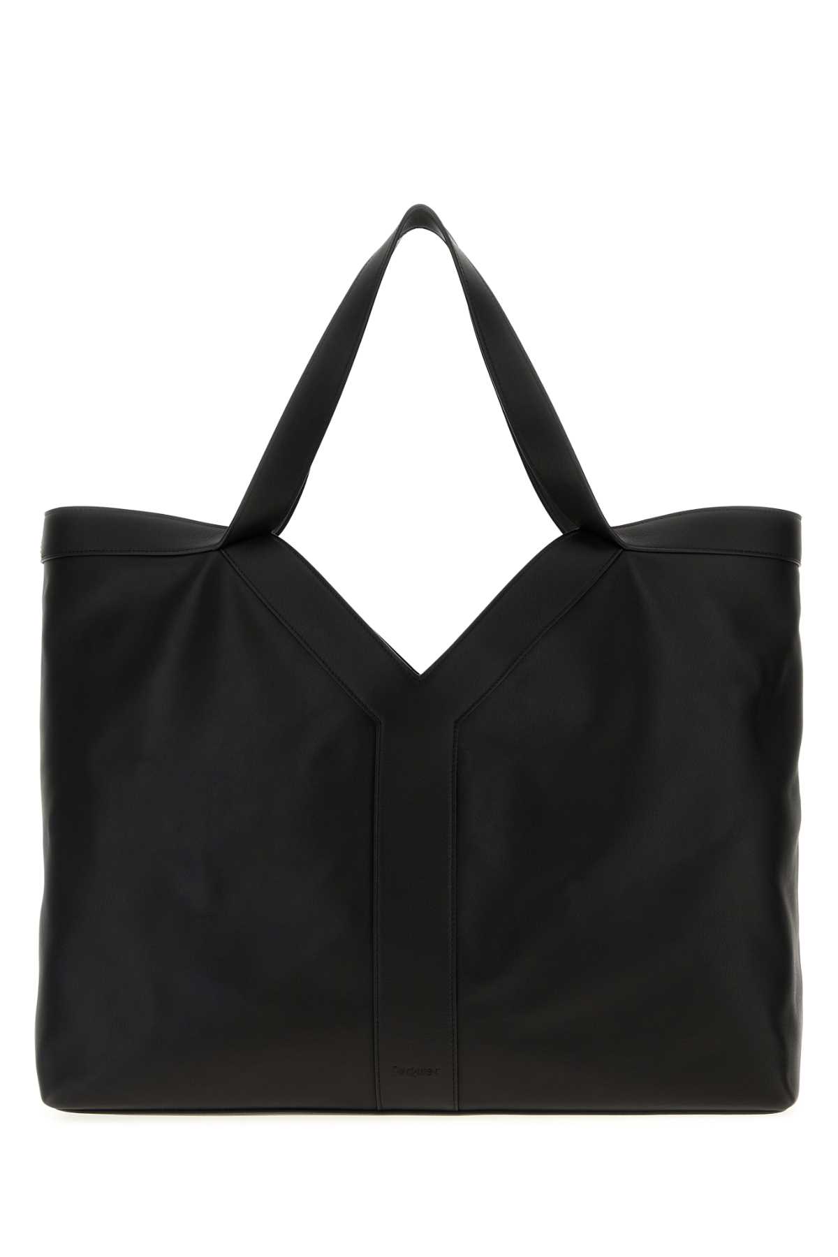 Saint Laurent Black Leather Large Y Shopping Bag In Black