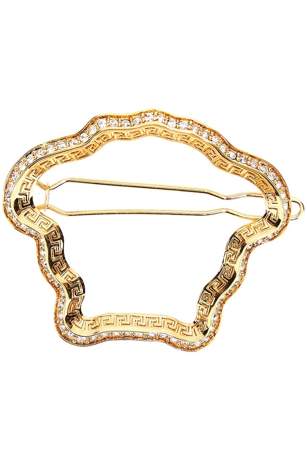 Versace Medusa Shape Embellished Brooch