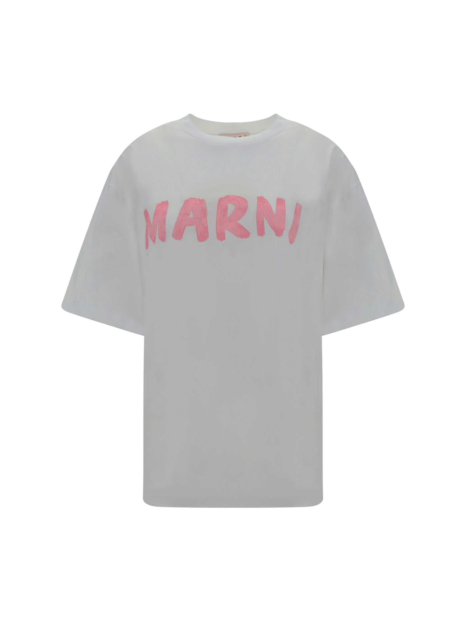Shop Marni Logo T-shirt In Lily White