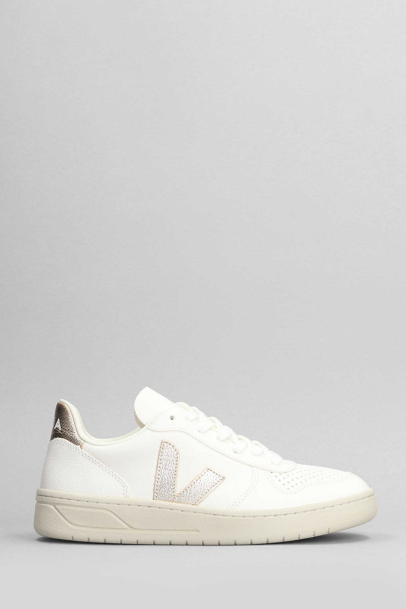 V-10 Sneakers In White Leather