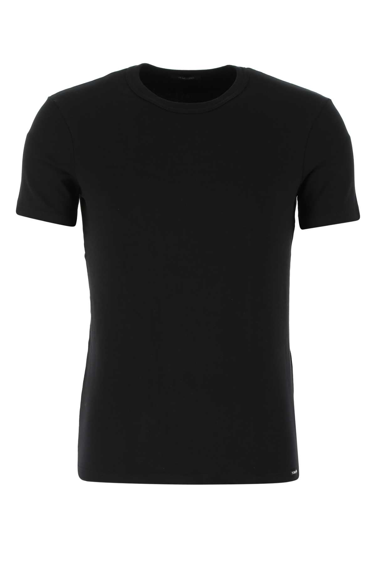 Shop Tom Ford Black Stretch Cotton T-shirt