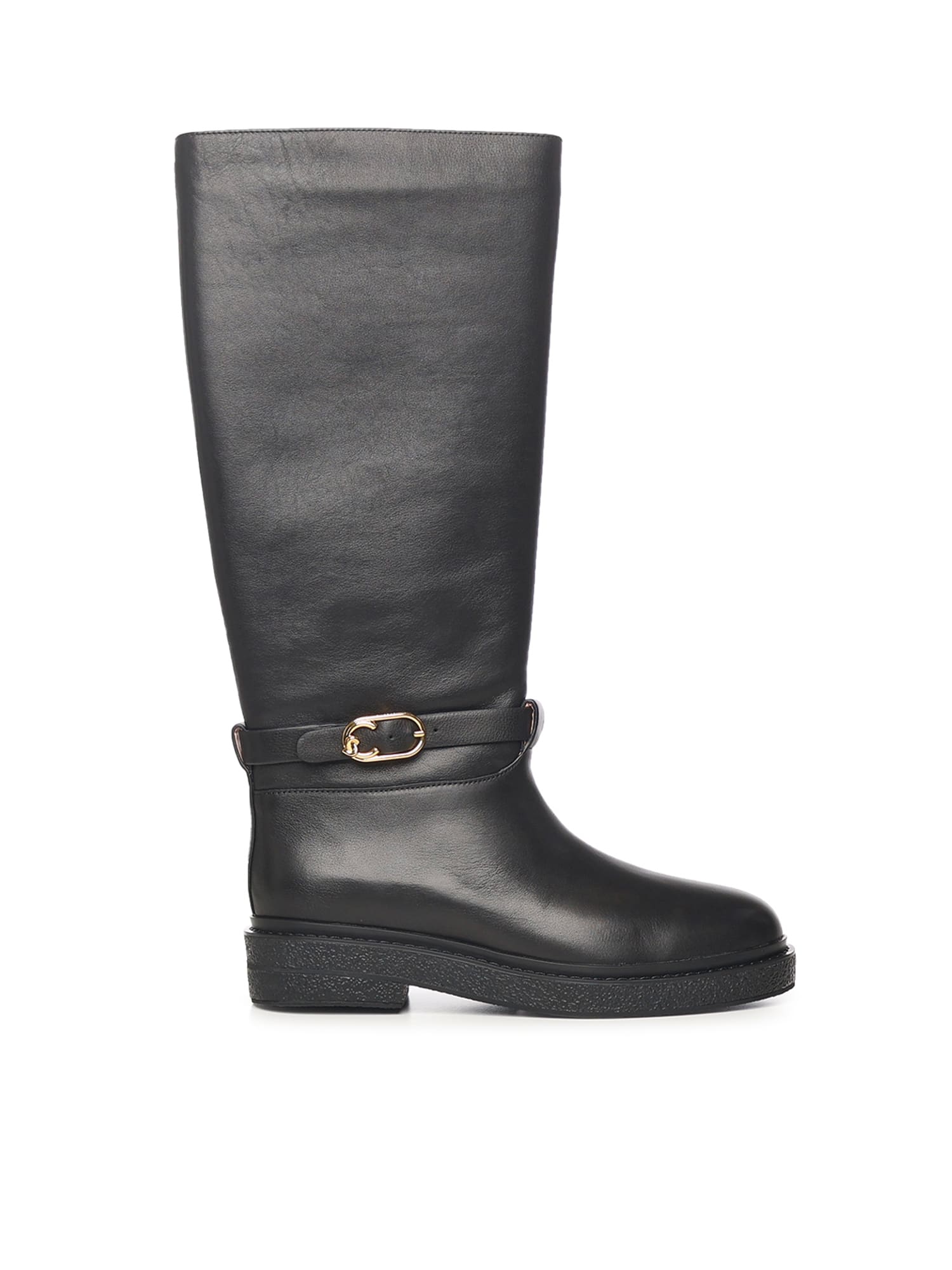 Coccinelle Leather C-saddle Boots In Black