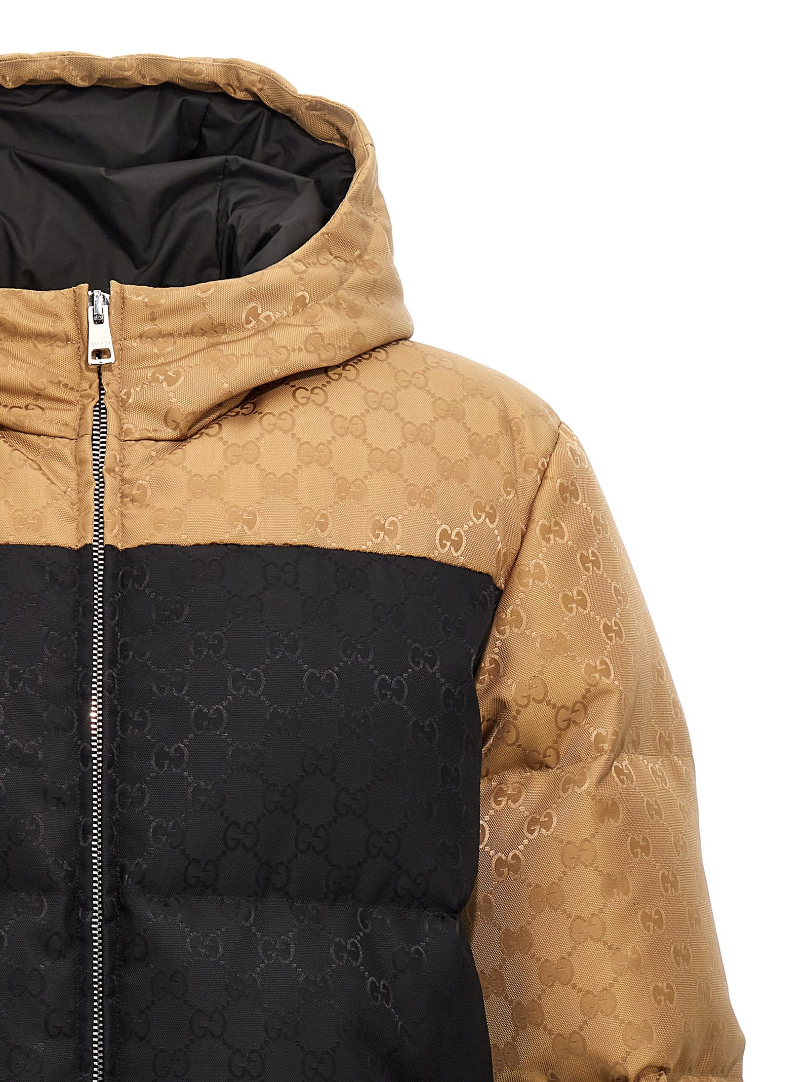 Shop Gucci Gg Down Jacket In Multicolor