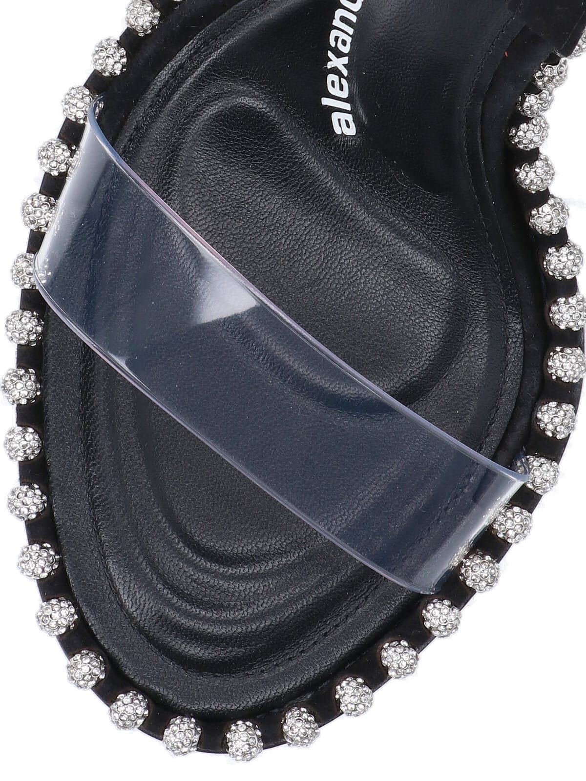Alexander Wang Two-tone Leather And Pvc Sandals In Black