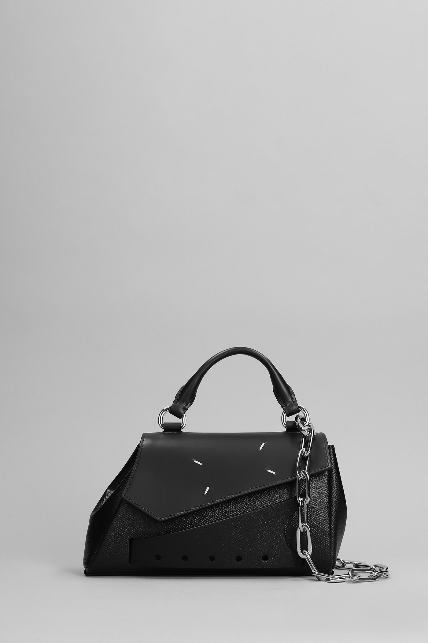 Shop Maison Margiela Shoulder Bag In Black Leather