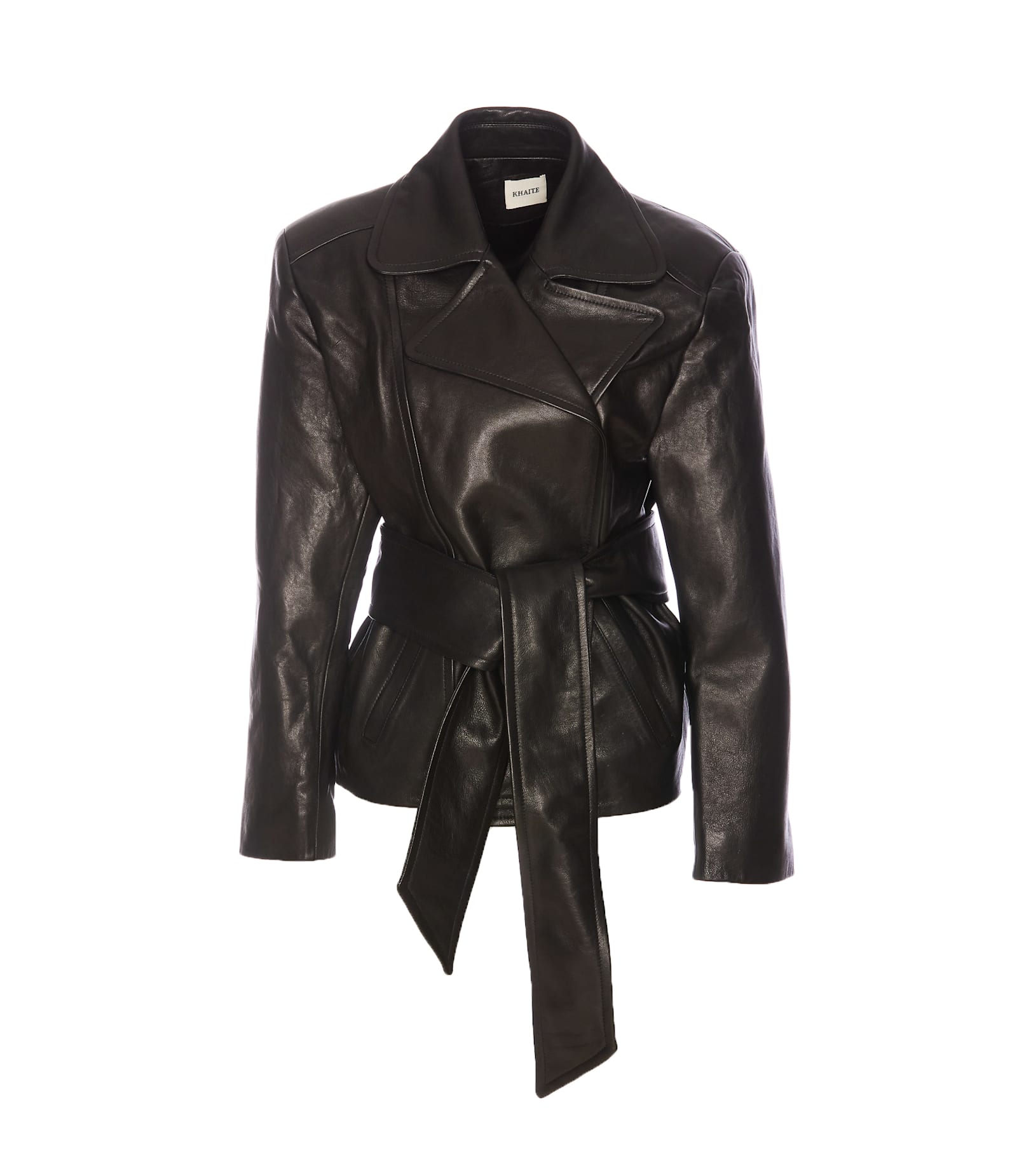 Shop Khaite Dolores Leather Jacket In Black