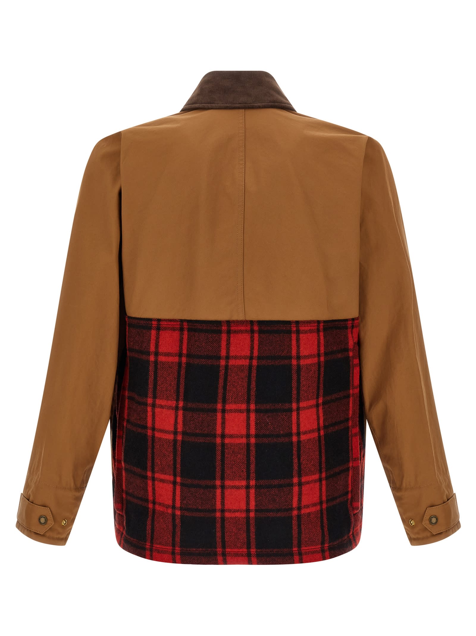 Junya Watanabe X Filson Corduroy-collar Check-insert Jacket In Brown
