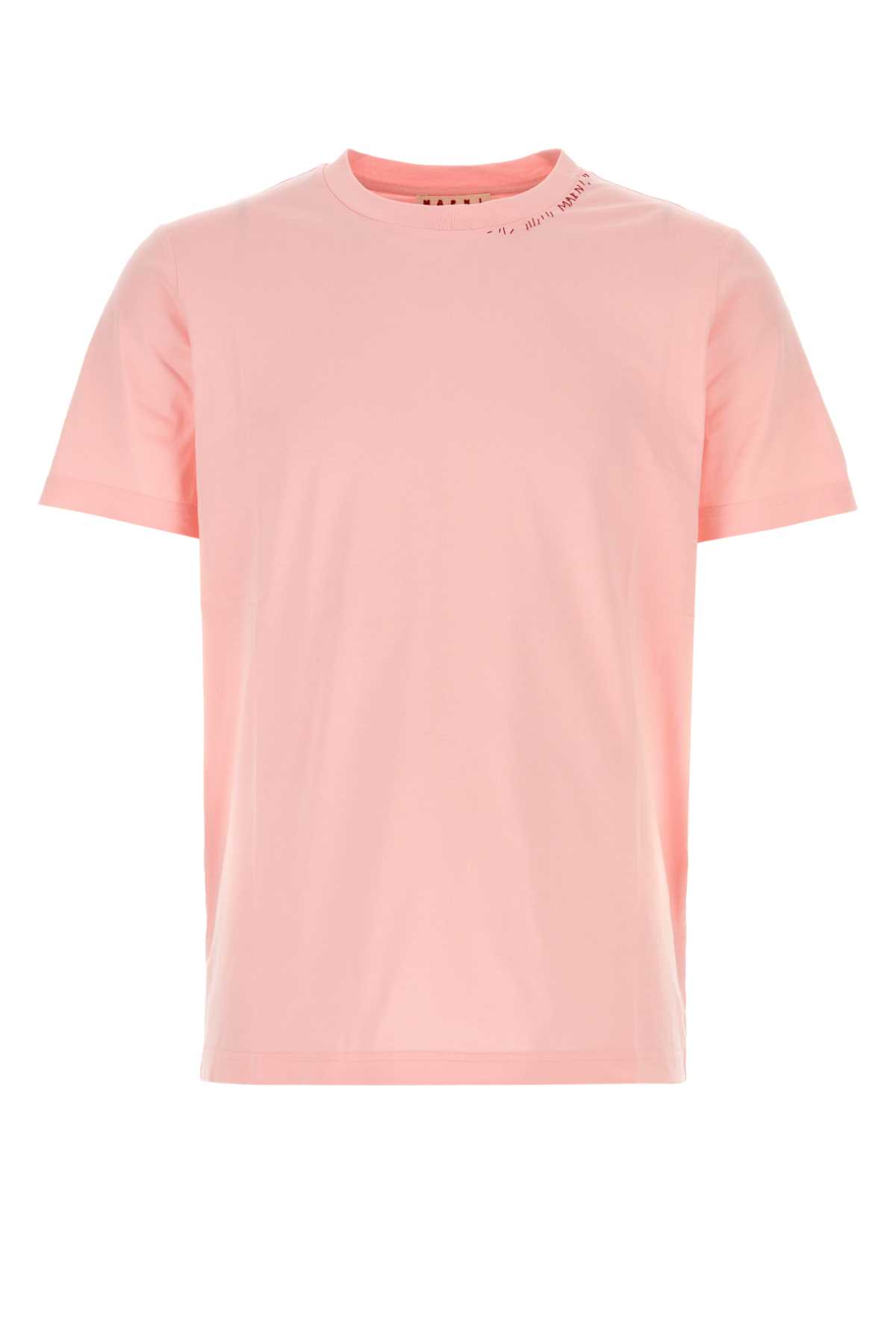 Marni Pink Cotton T-shirt In Magnolia