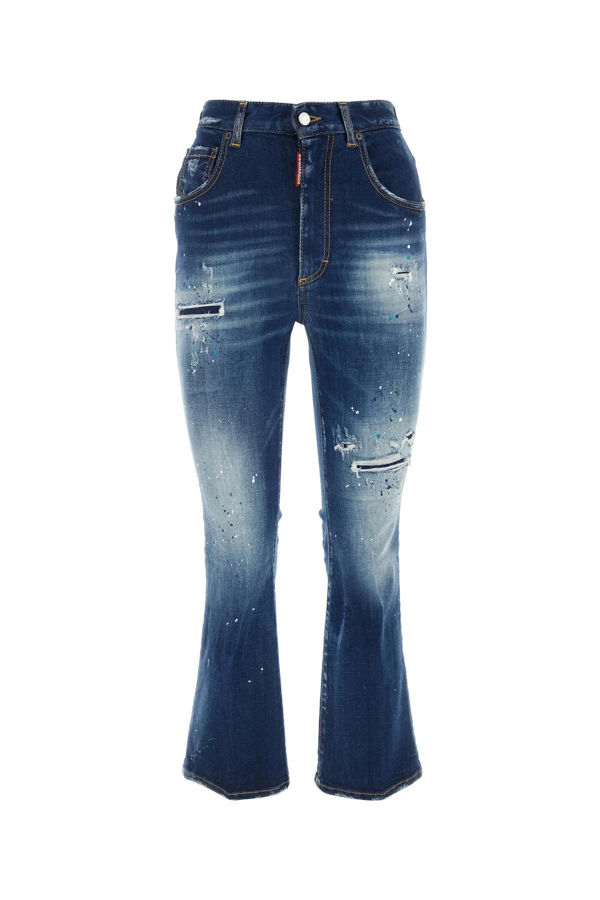 Shop Dsquared2 Stretch Denim Jeans In Blu Denim