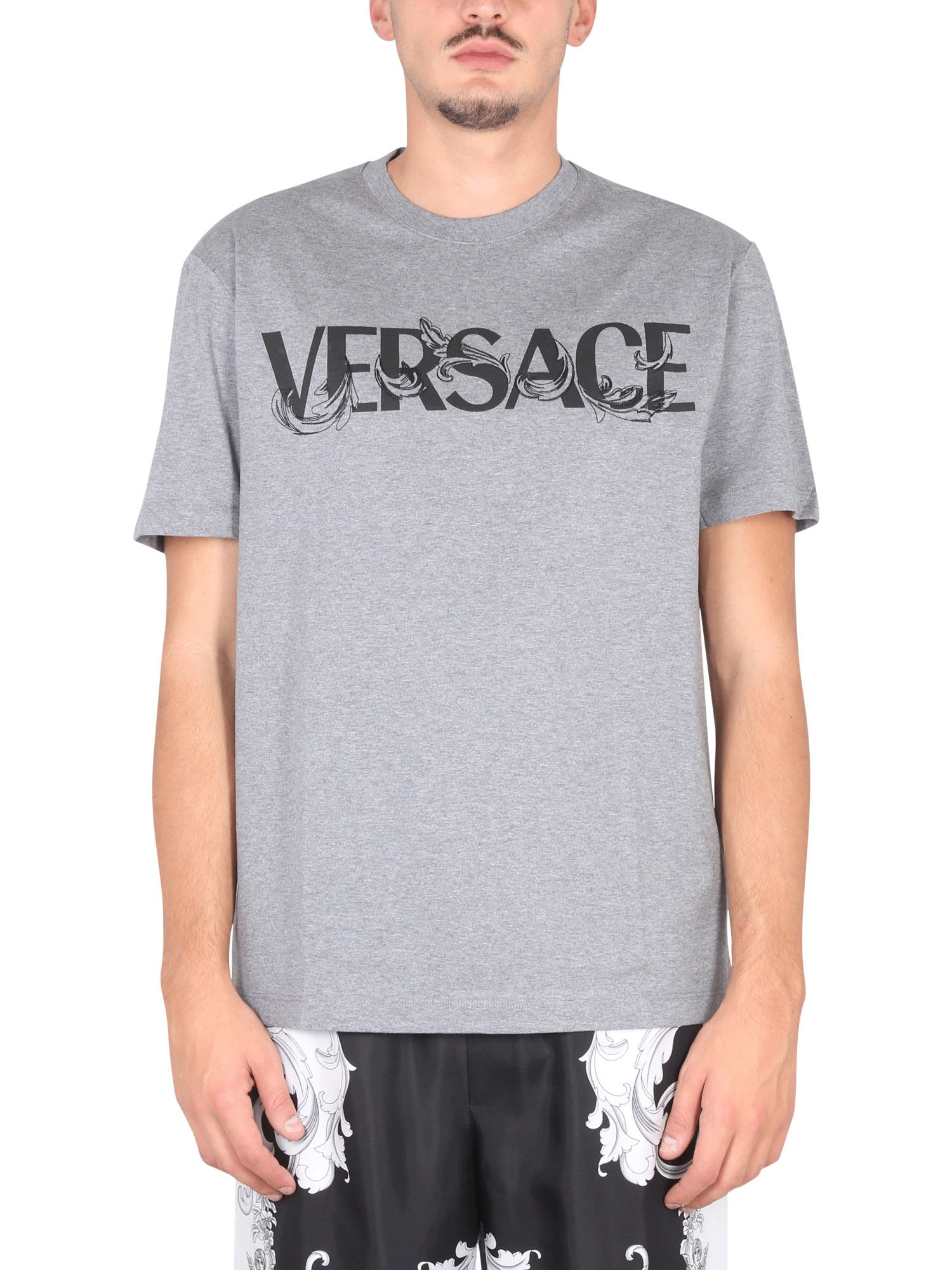 Versace T-shirt With Baroque Logo