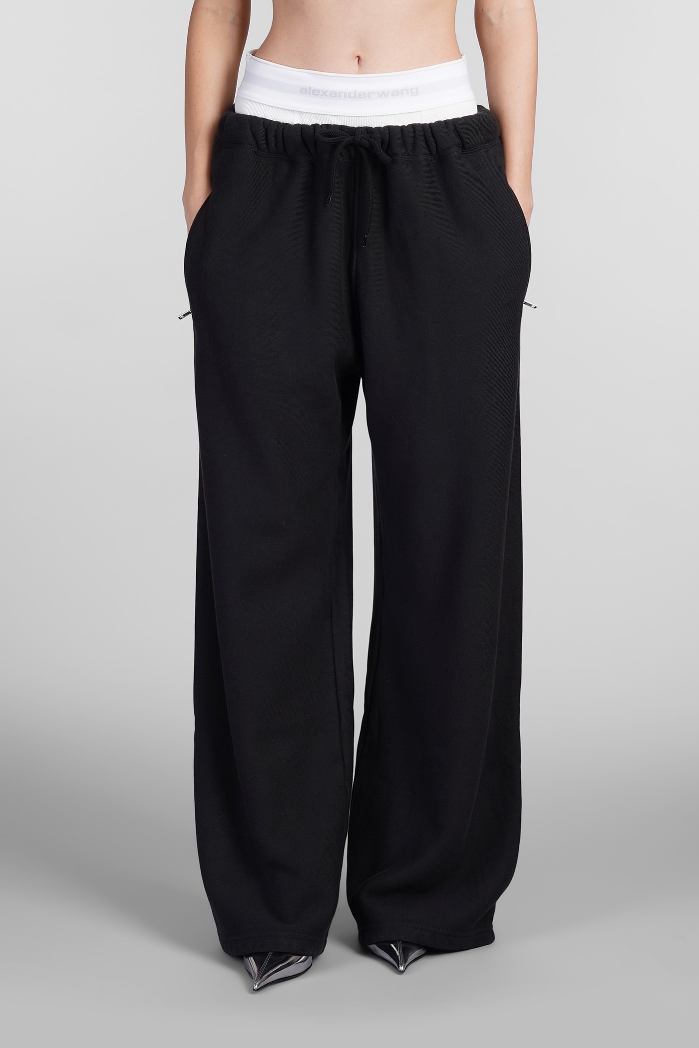 Shop Alexander Wang Pants In Black Cotton