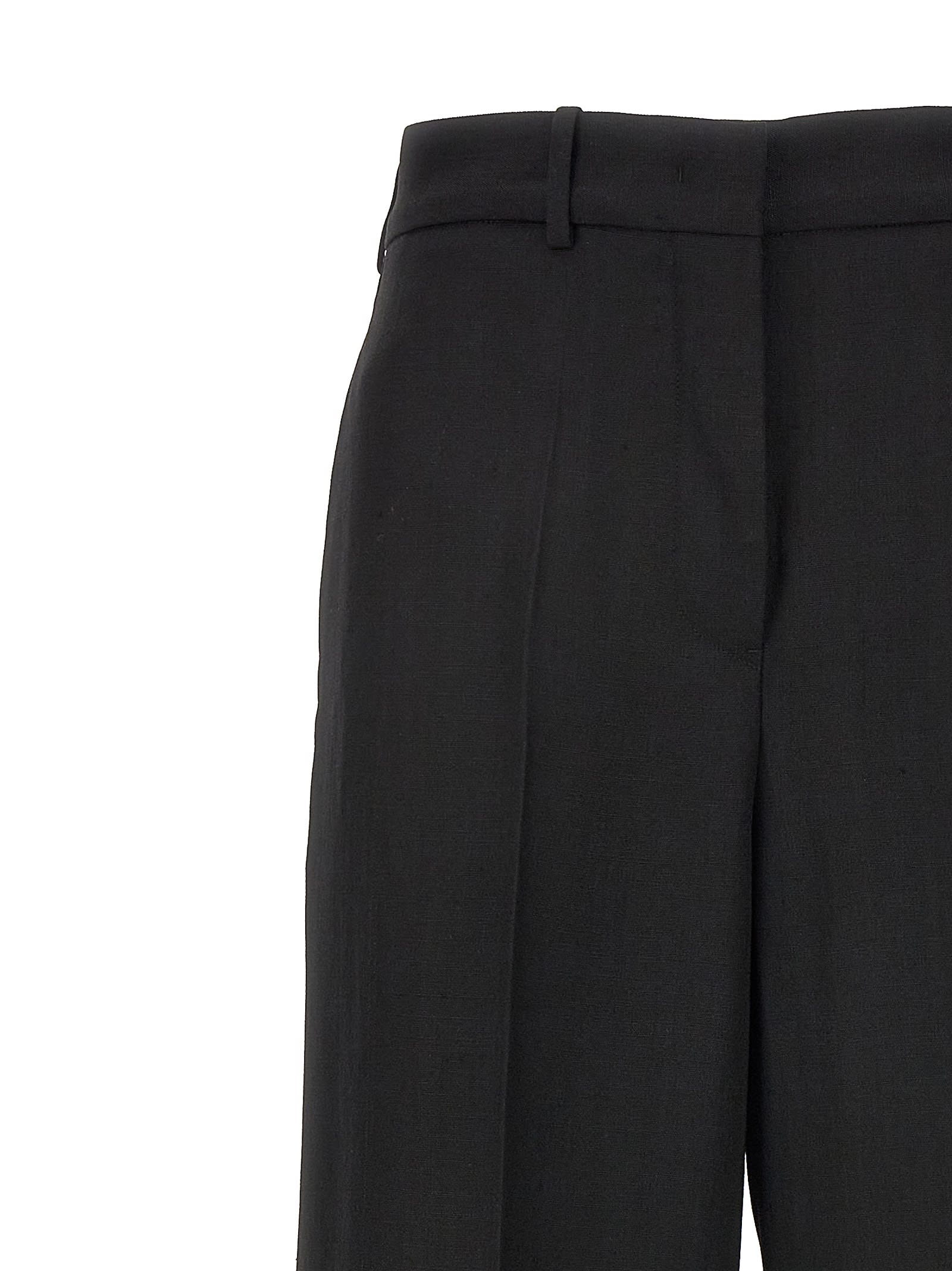 Jil Sander Elasticated-waist Wide-leg Trousers In Black