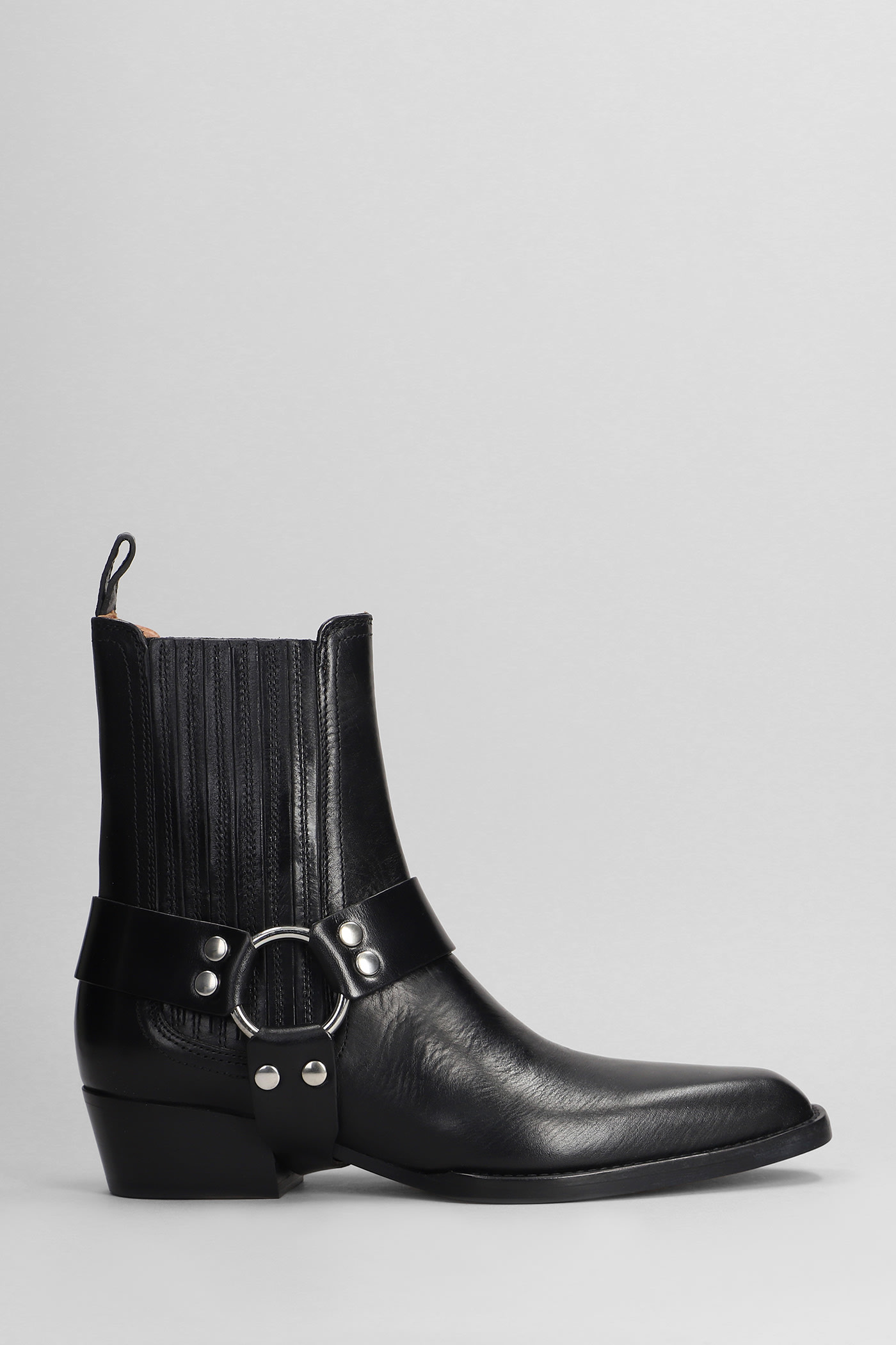 Helena Ankle Boot Texan Ankle Boots In Black Leather