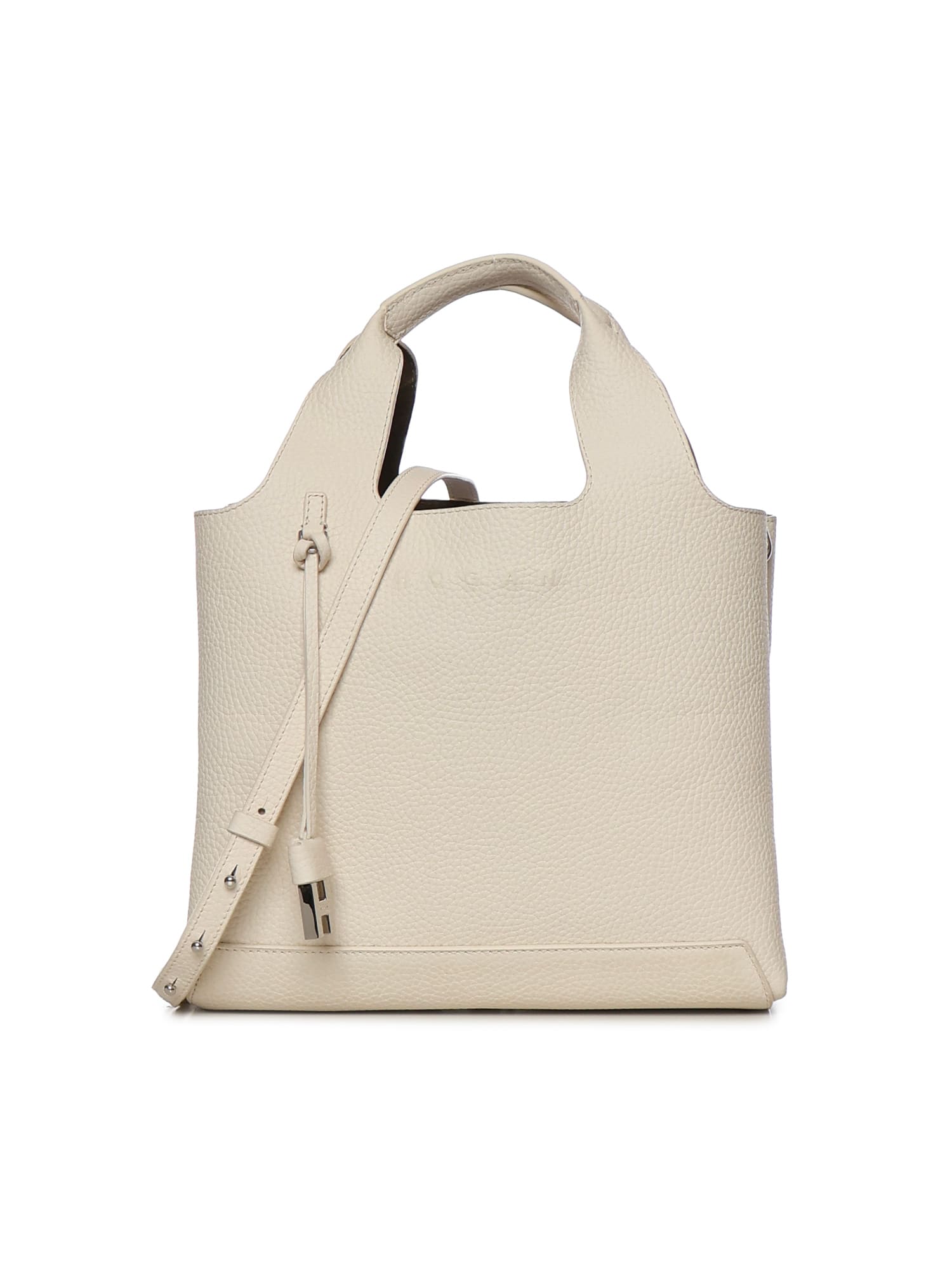 Hogan Small Leather Tote Bag In White