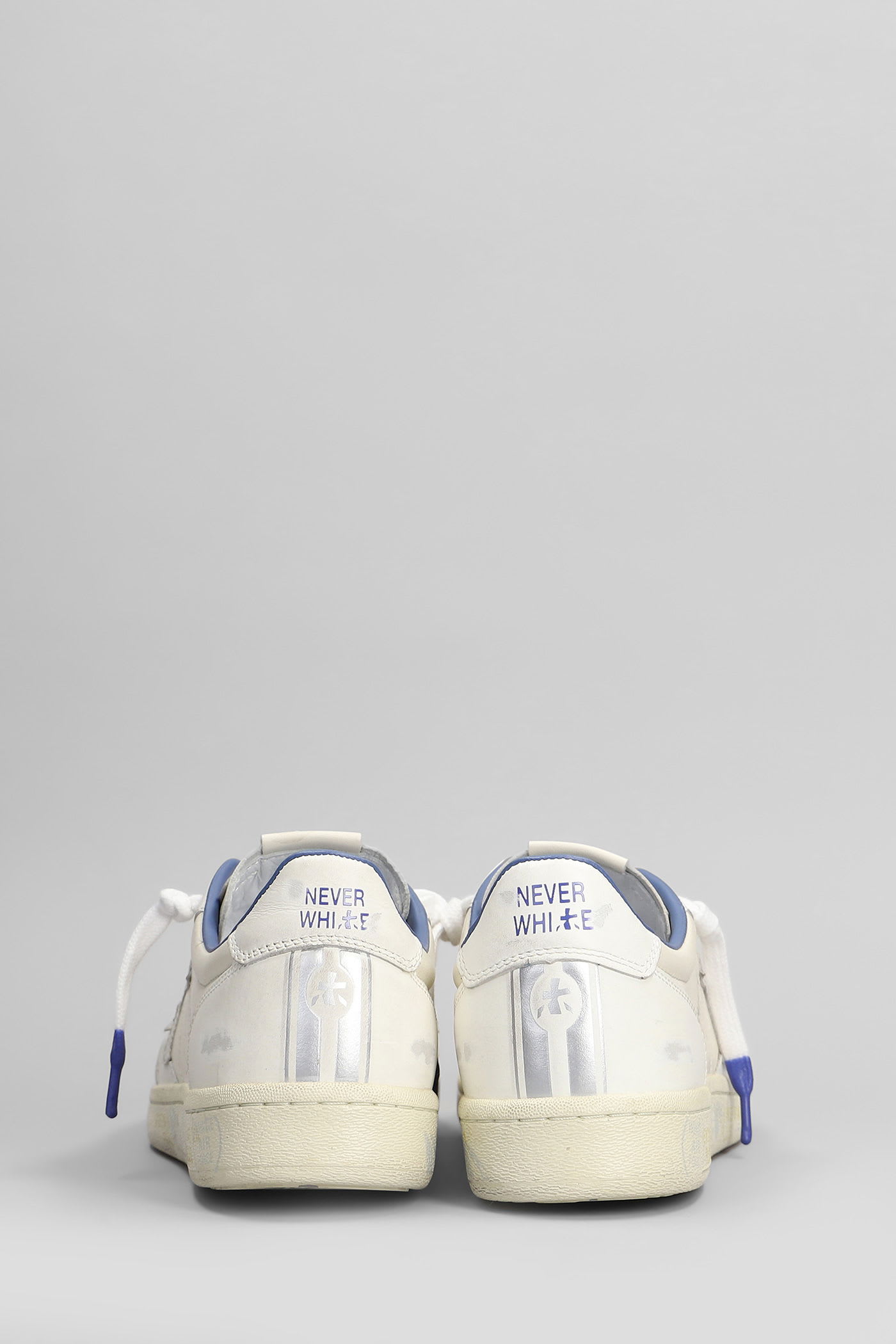 Premiata Bskt Clay Sneakers In Beige Leather In White