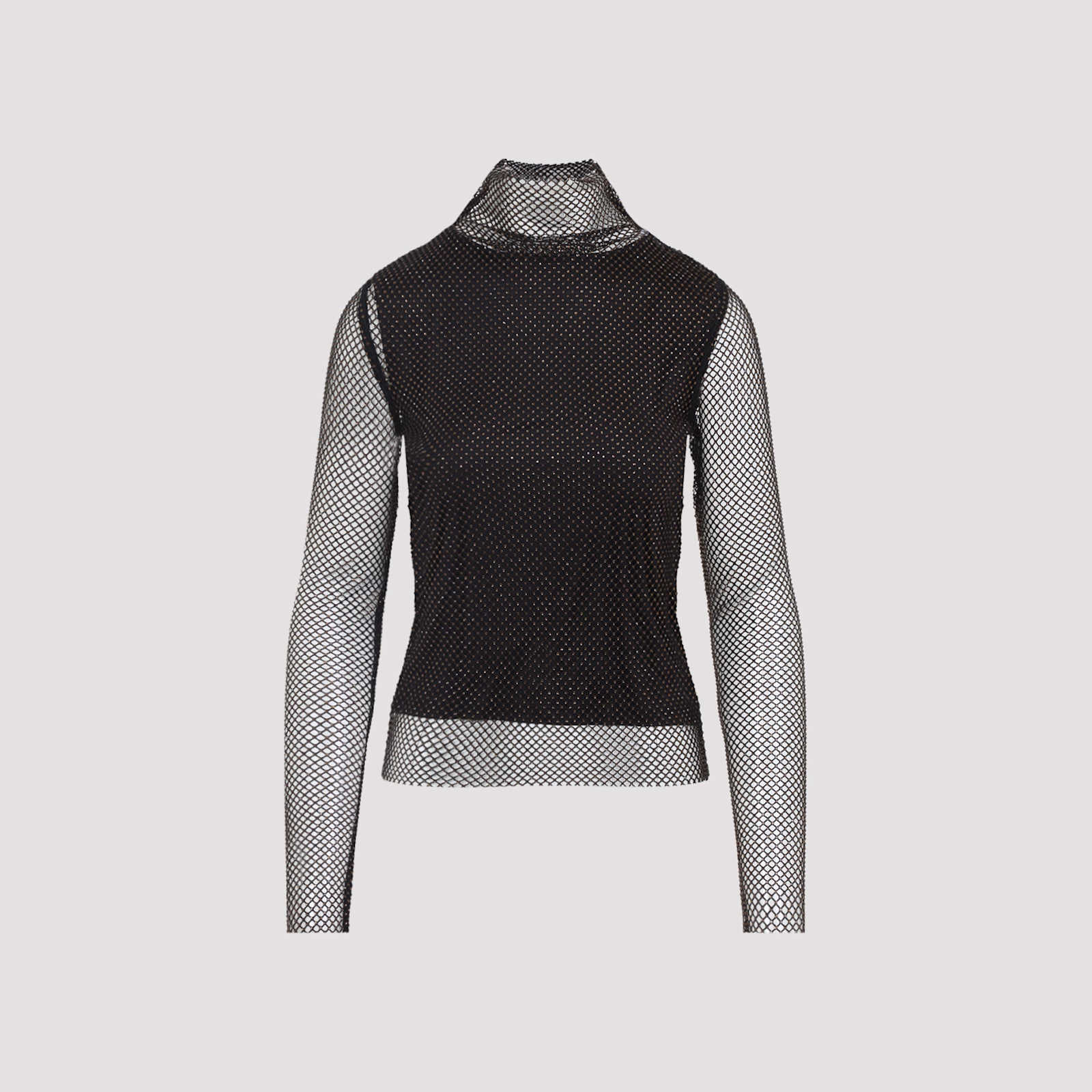 Sportmax Gerarda Crystal Top With Stand-up Collar In Black