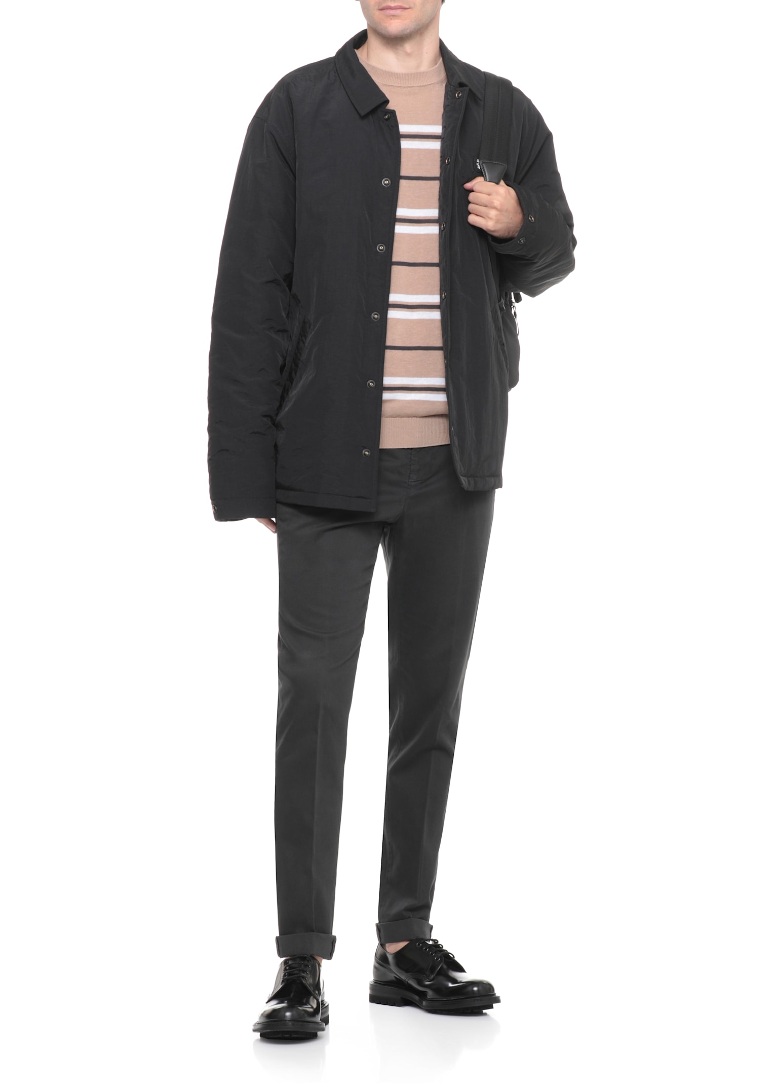 Dondup Straight Leg Trousers Cuffed Hem In Green