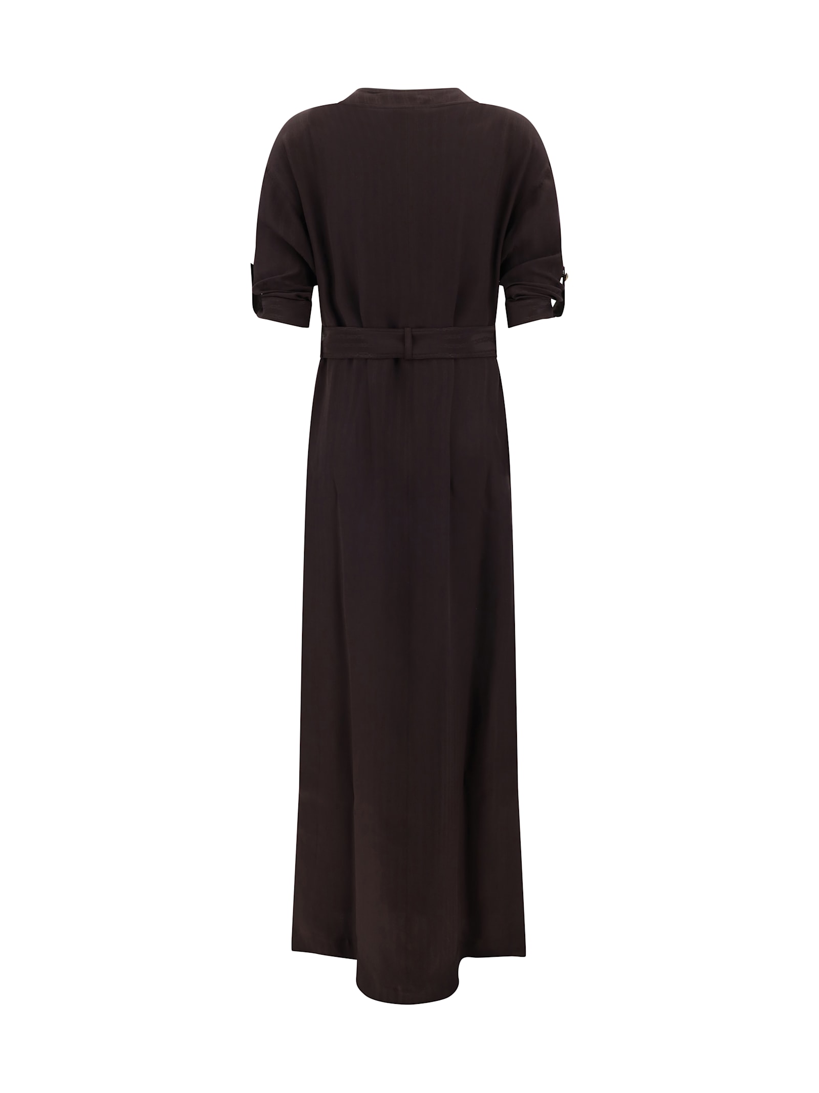 Shop Tom Ford Long Dress In Dark Brown