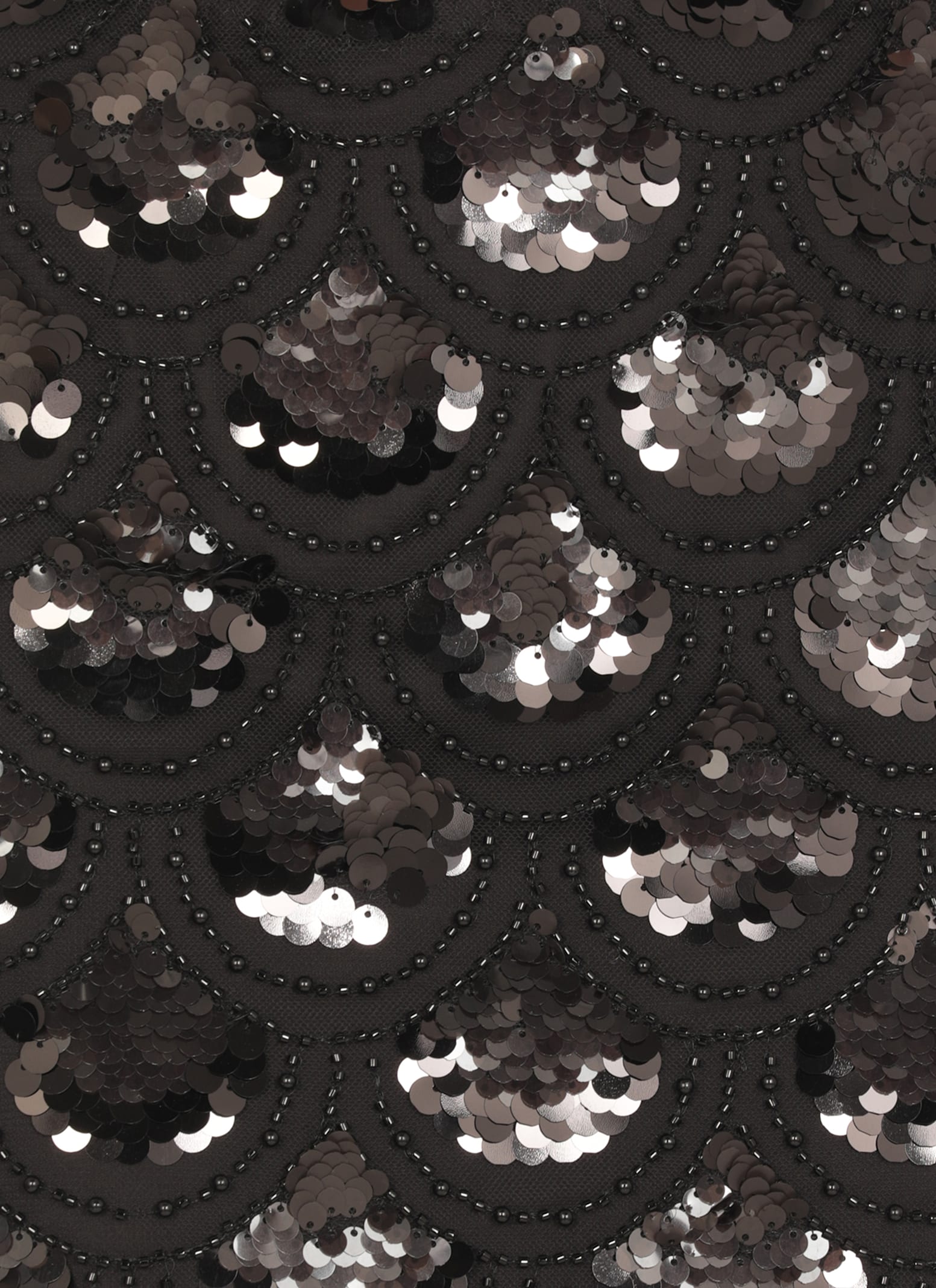 Rotate Birger Christensen Sequined Scalloped Midi Skirt