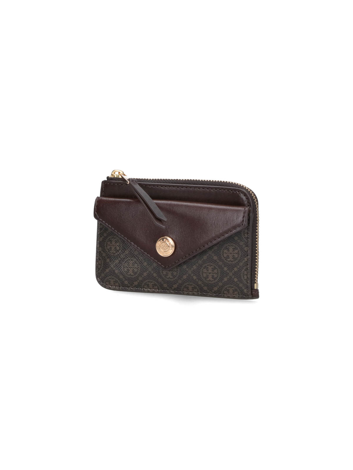 Tory Burch T Monogram Card Holder In Brown