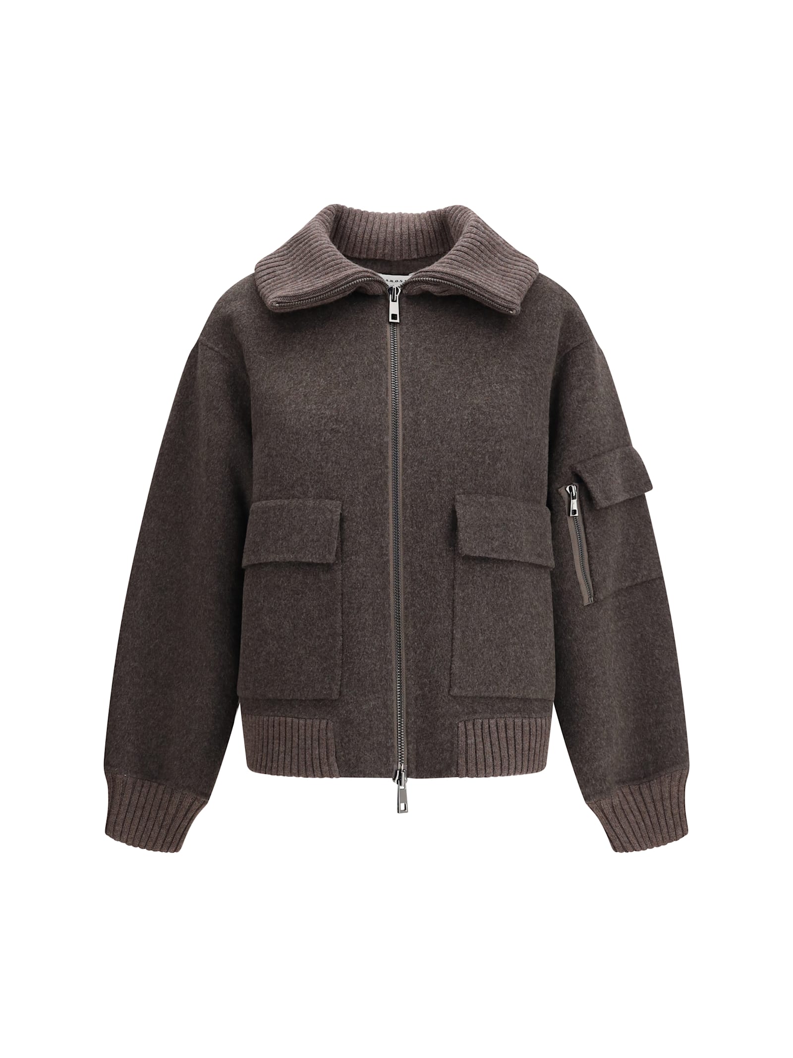 P.a.r.o.s.h P. A.r. O.s. H. Wool Jacket With A Wide Collar In Brown