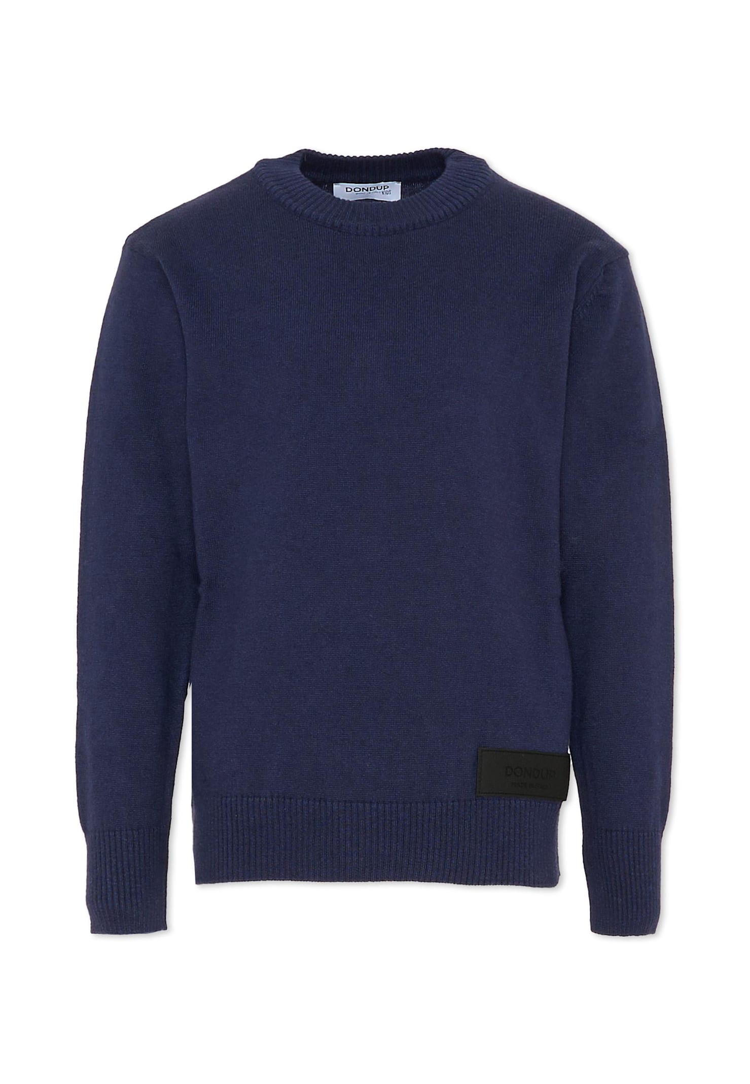 Dondup Logo-patch Crewneck Sweater In Blue